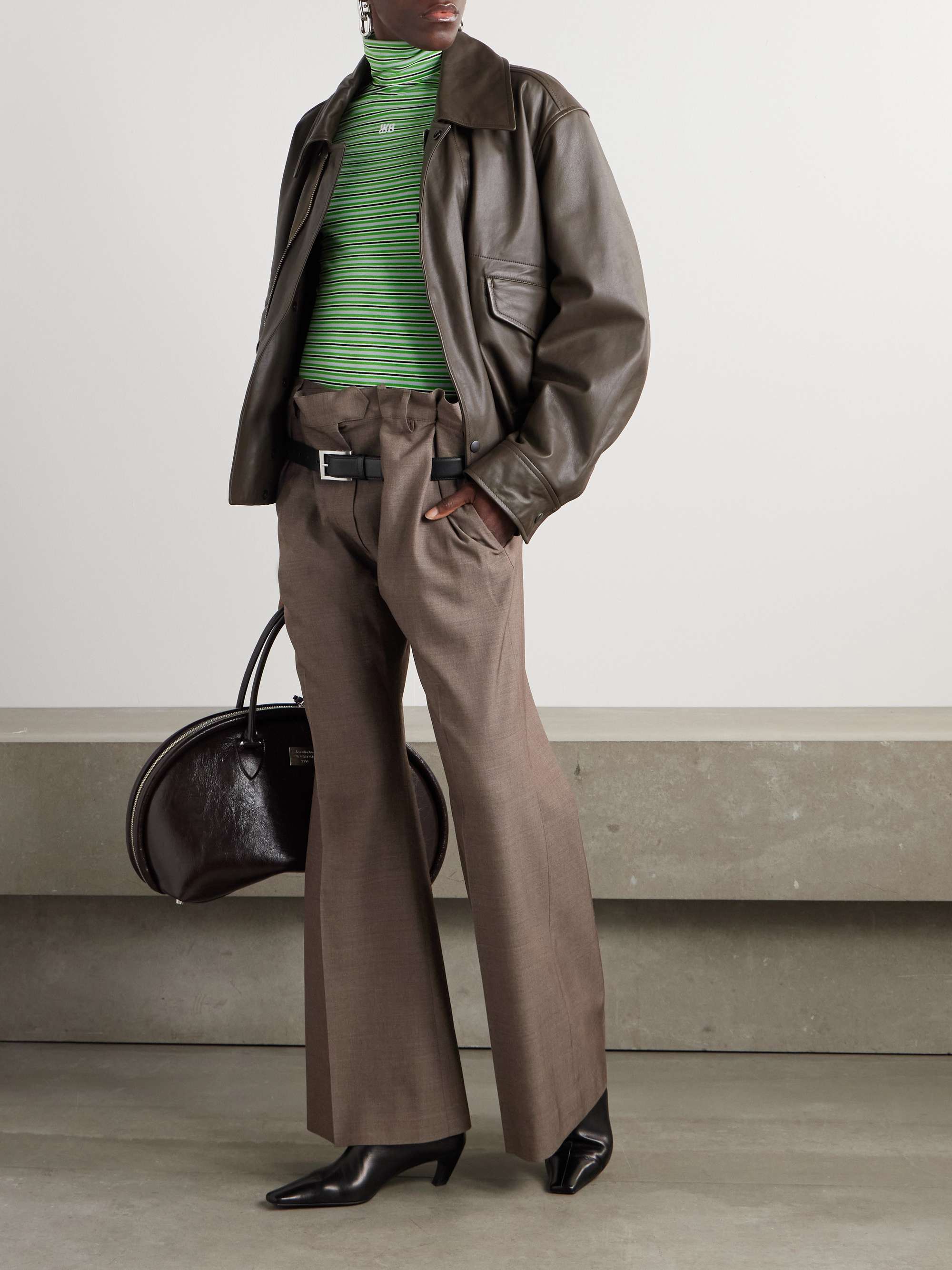 ACNE STUDIOS Belted wool wide-leg pants | NET-A-PORTER