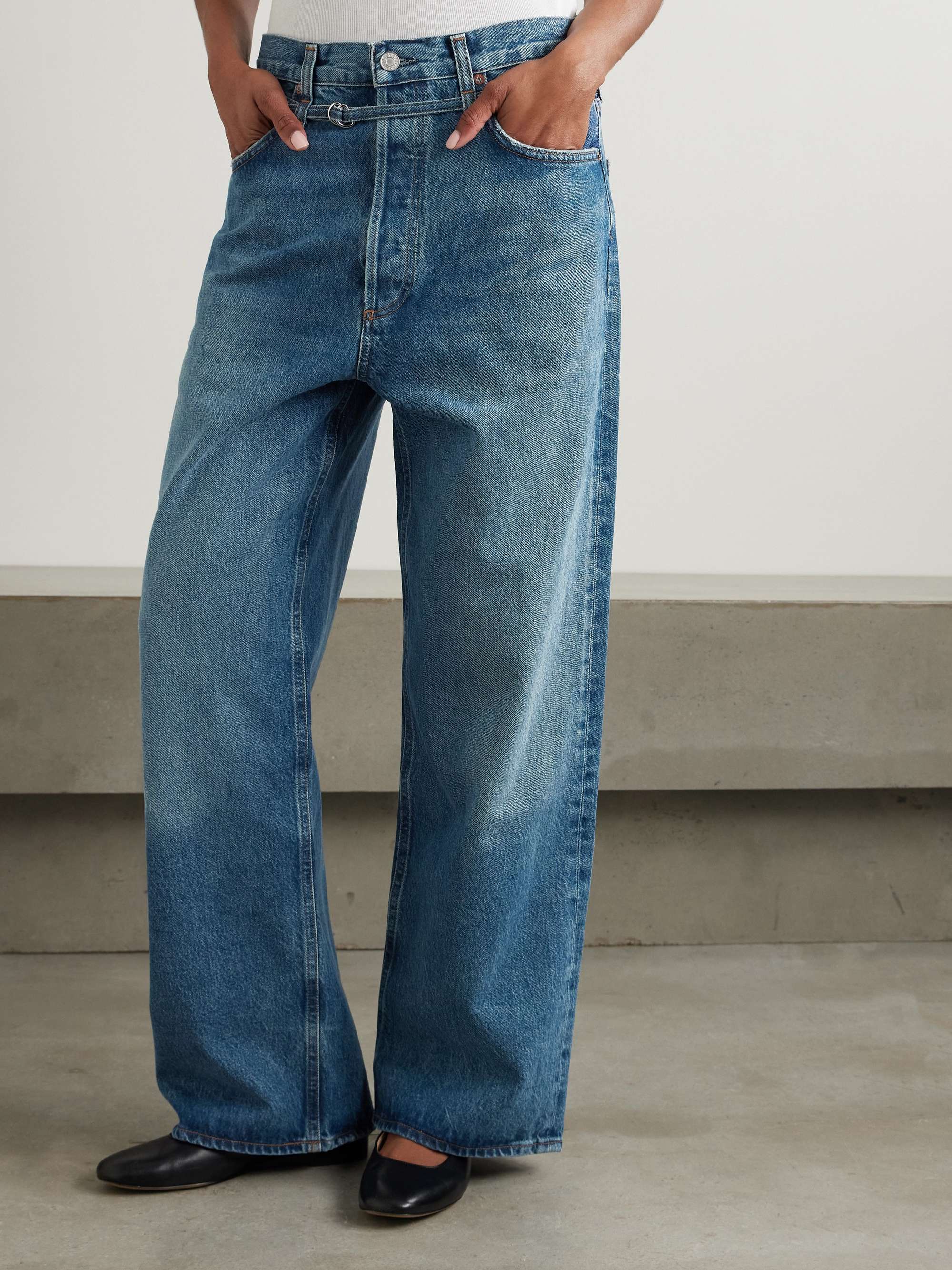 AGOLDE Emmi belted high-rise wide-leg jeans | NET-A-PORTER