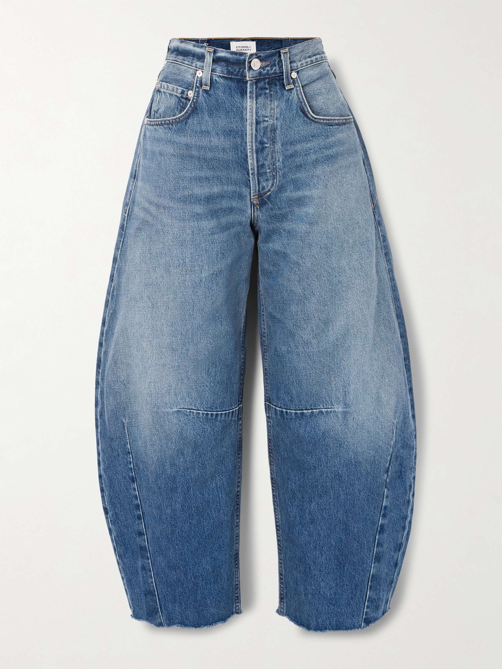 CITIZENS OF HUMANITY Horseshoe frayed high-rise barrel-leg jeans