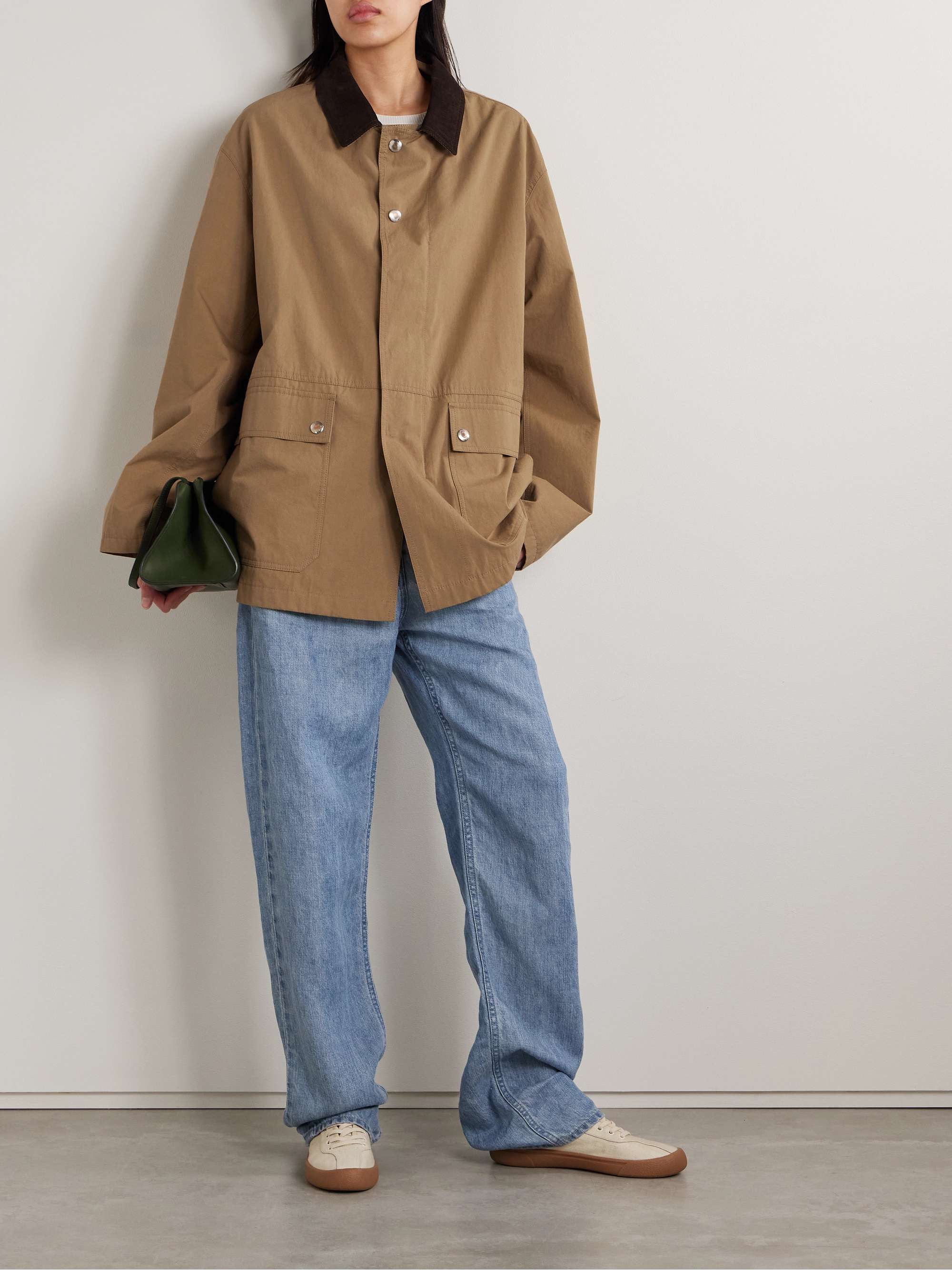 THE ROW Frank corduroy-trimmed cotton-canvas jacket | NET-A-PORTER