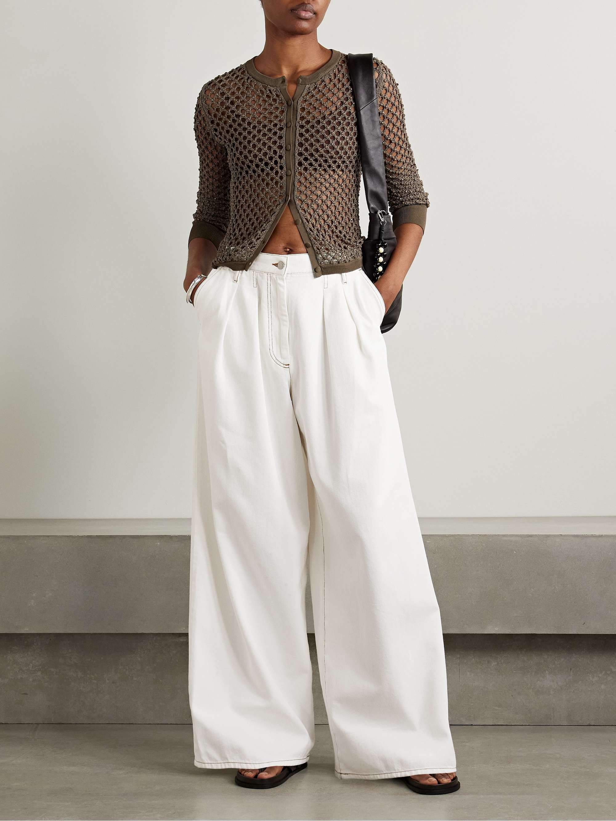 DRIES VAN NOTEN Pleated denim wide-leg pants | NET-A-PORTER