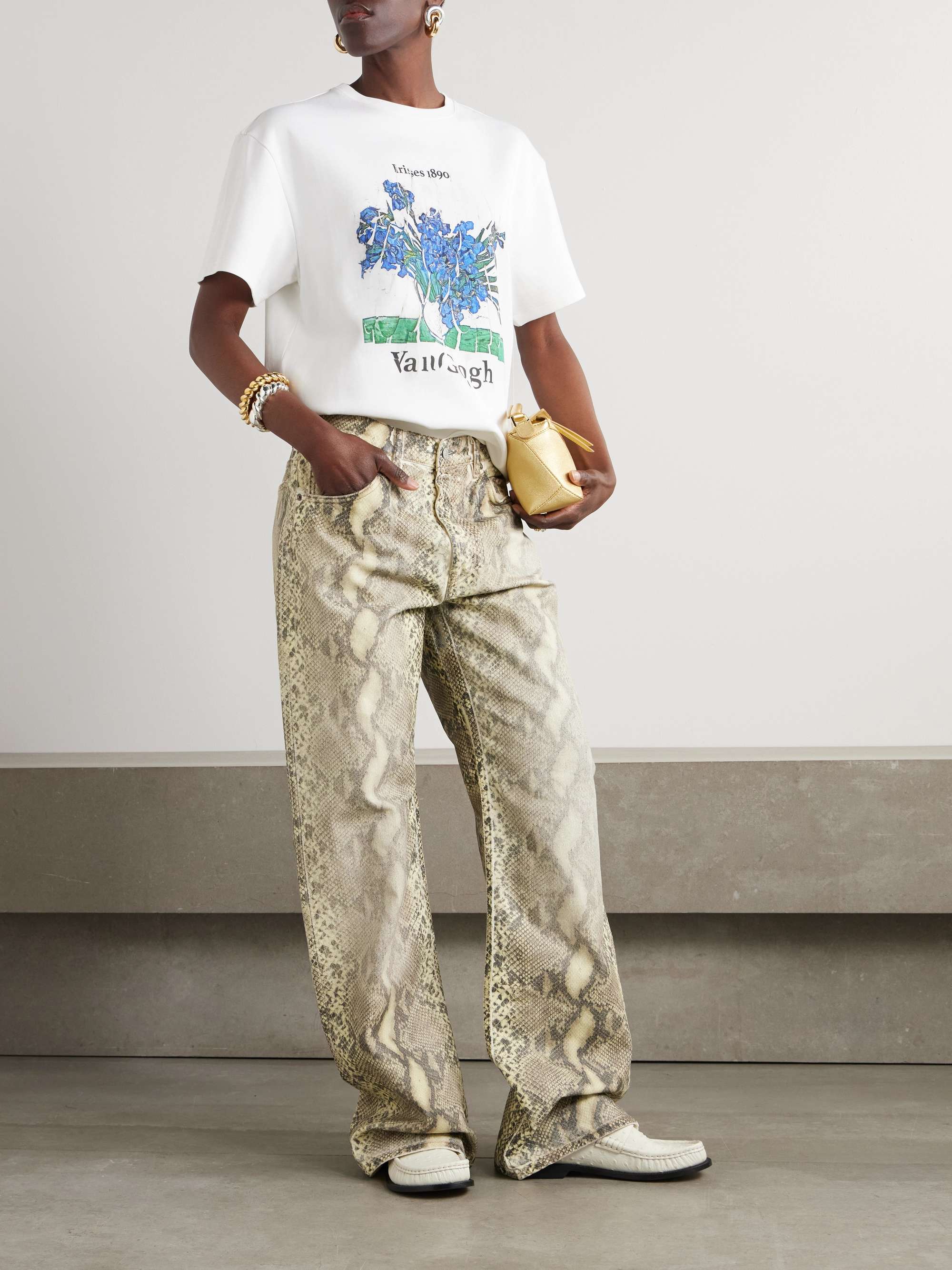 LOEWE Printed cotton-blend jersey T-shirt | NET-A-PORTER