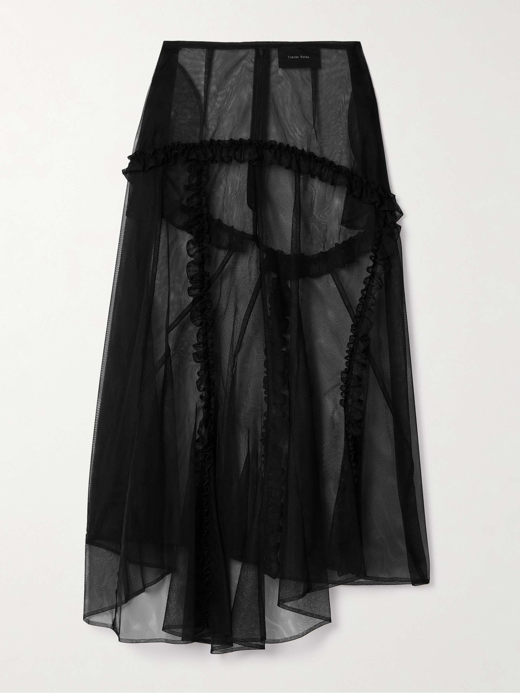 SIMONE ROCHA Ruffled tulle midi skirt | NET-A-PORTER
