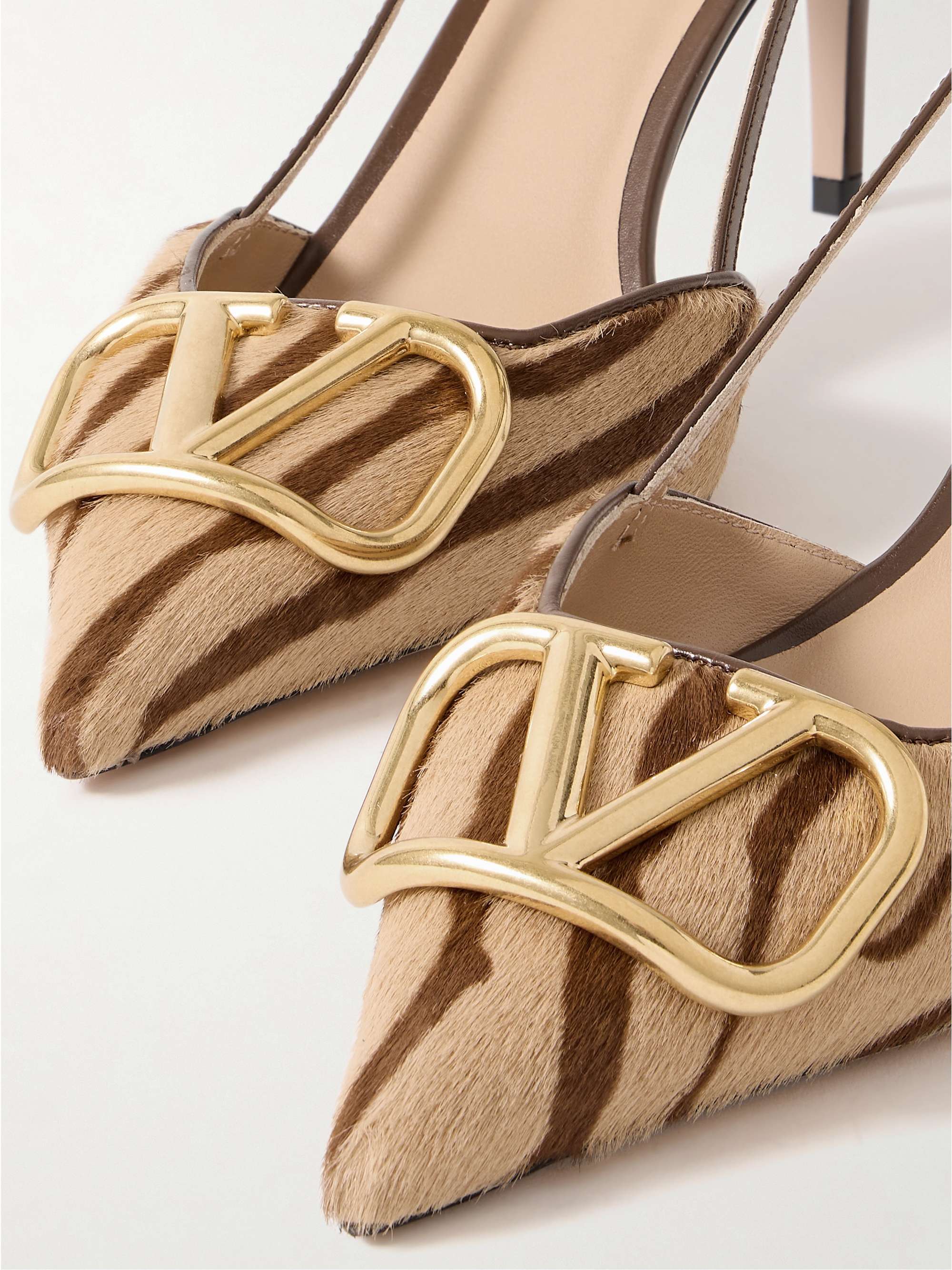 VALENTINO GARAVANI VLOGO 80 embellished leather-trimmed printed