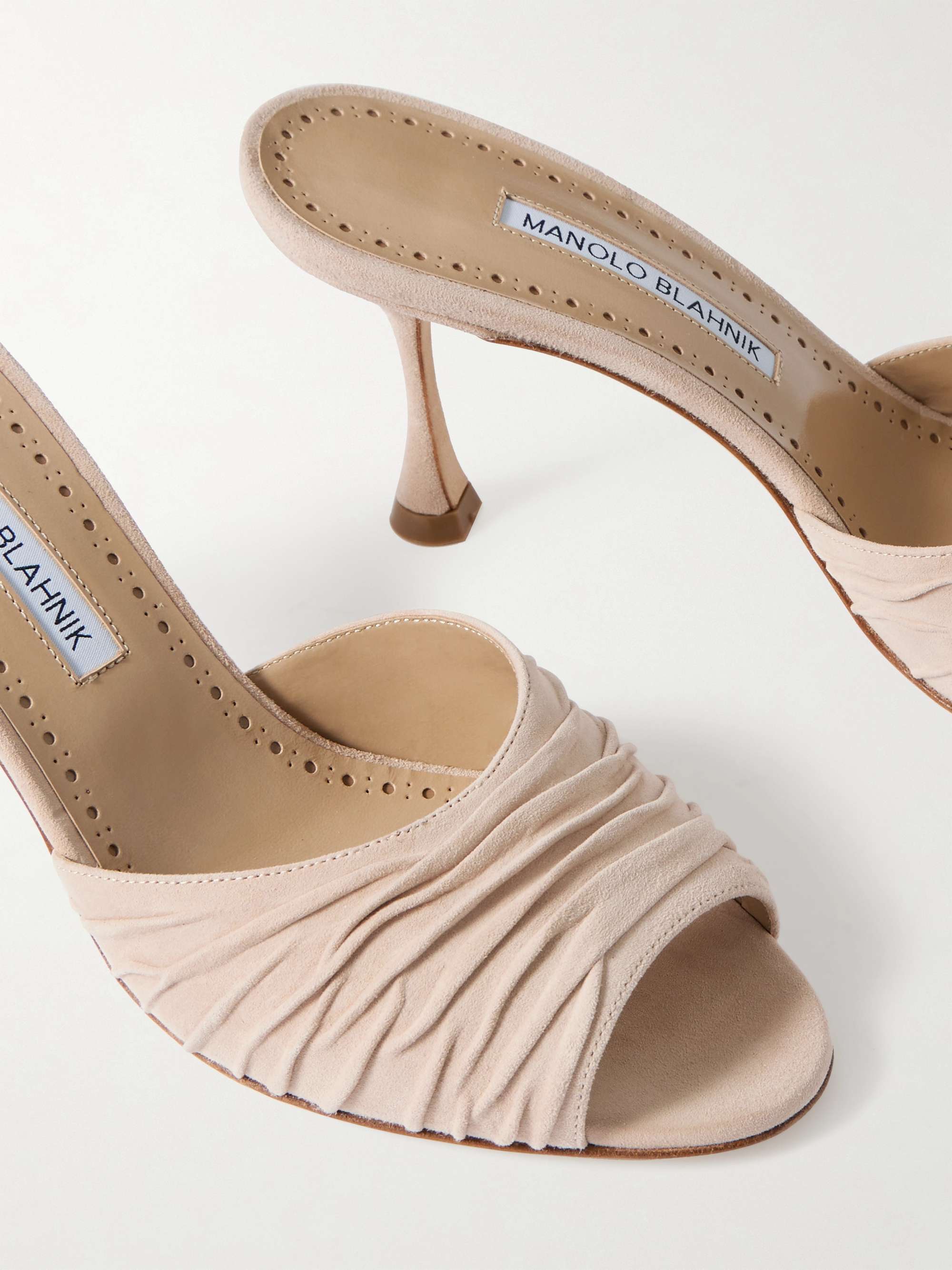 MANOLO BLAHNIK Pirua 70 suede mules | NET-A-PORTER