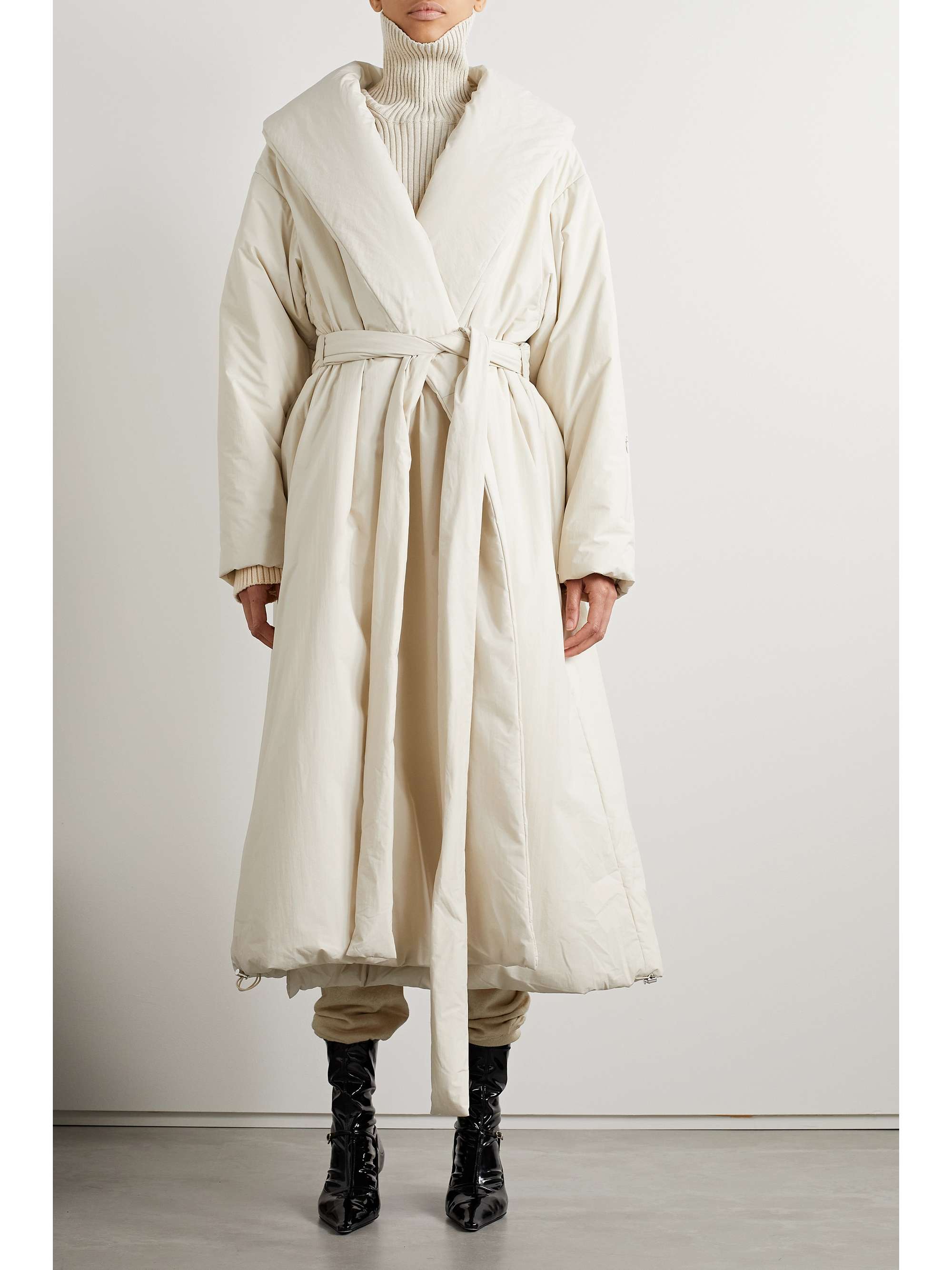 THE ROW Francine padded oversized belted shell coat | NET-A-PORTER
