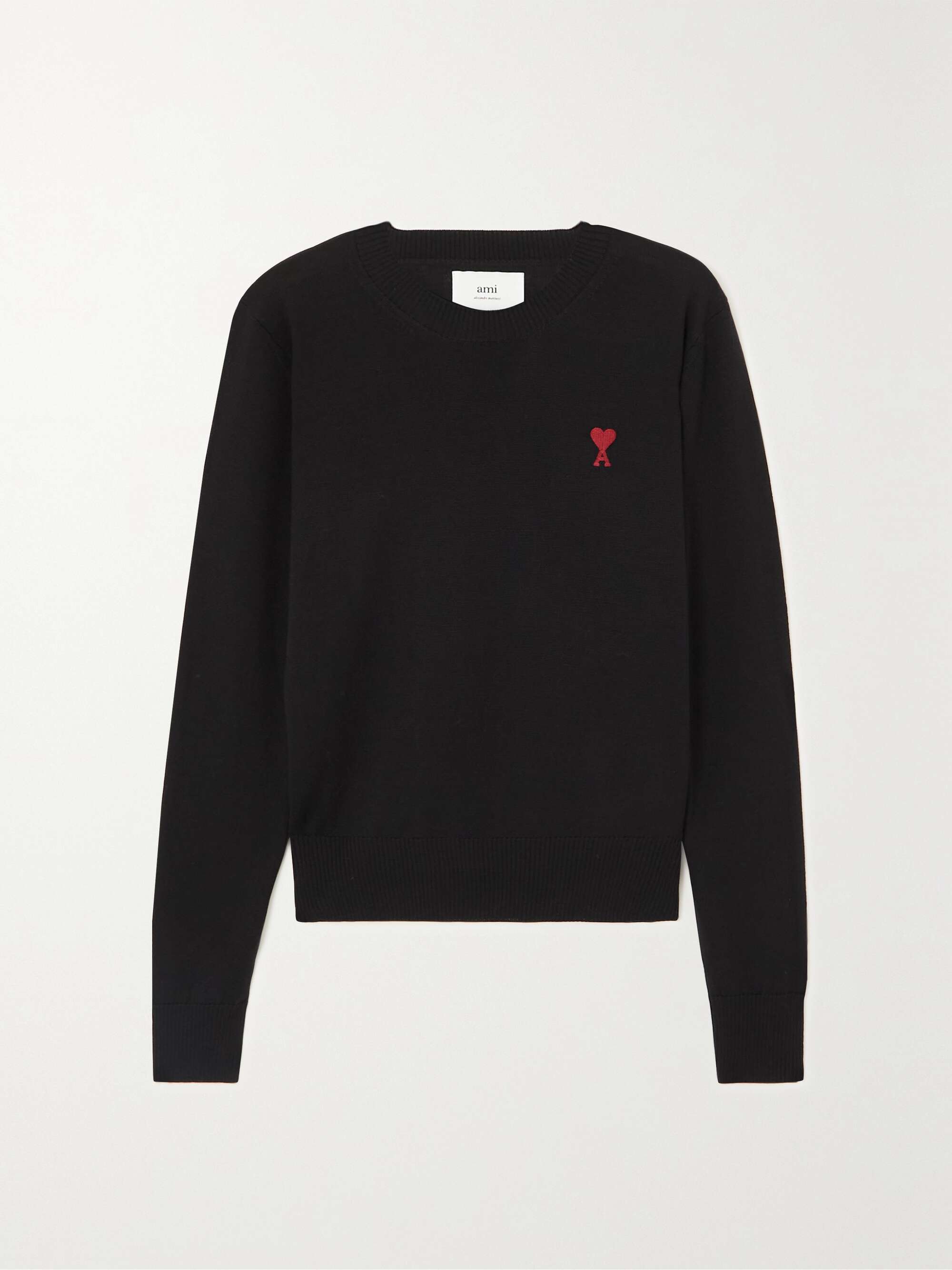 AMI PARIS + NET SUSTAIN ADC embroidered merino wool sweater | NET