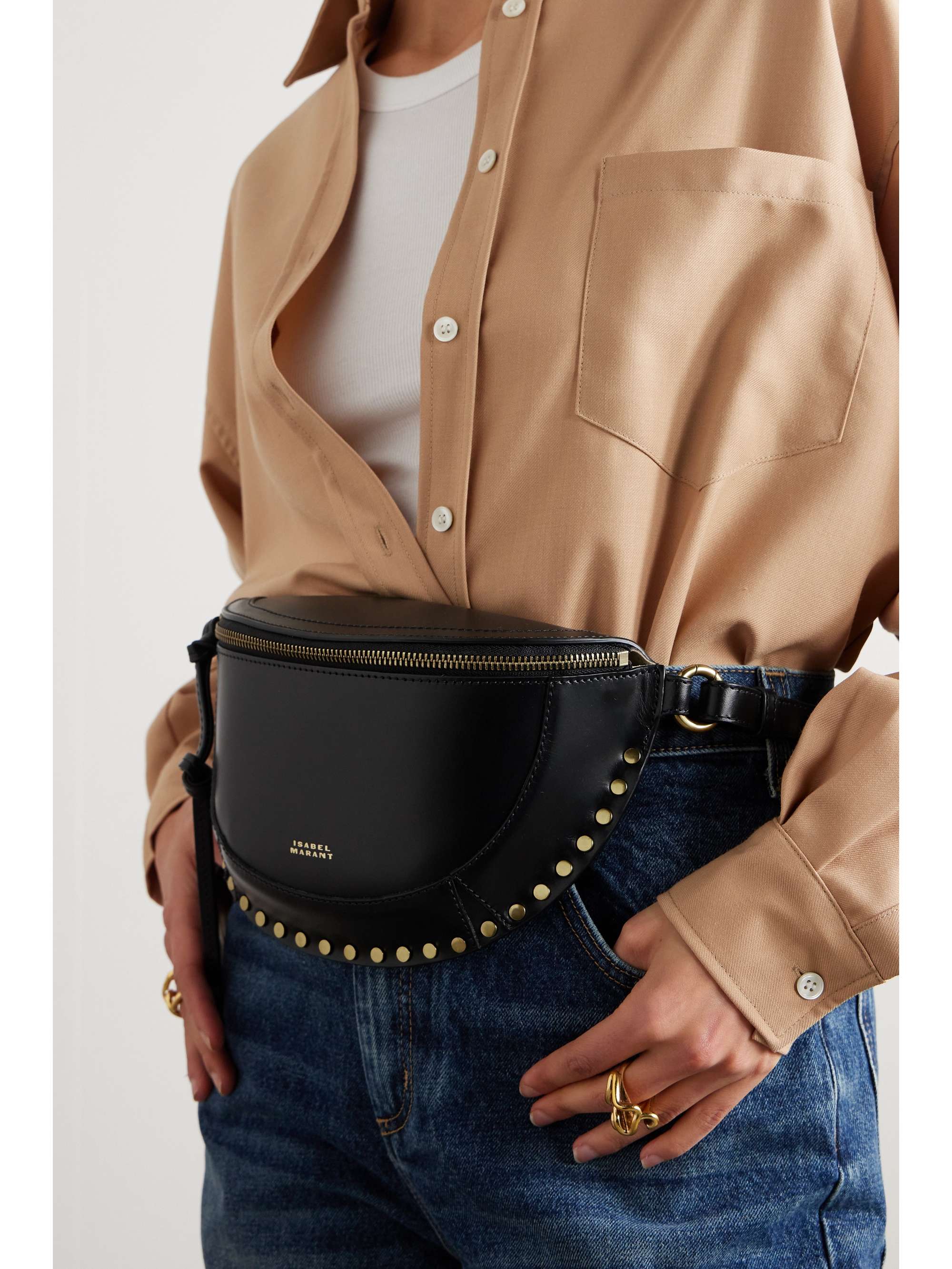 ISABEL MARANT Skano studded leather belt bag | NET-A-PORTER