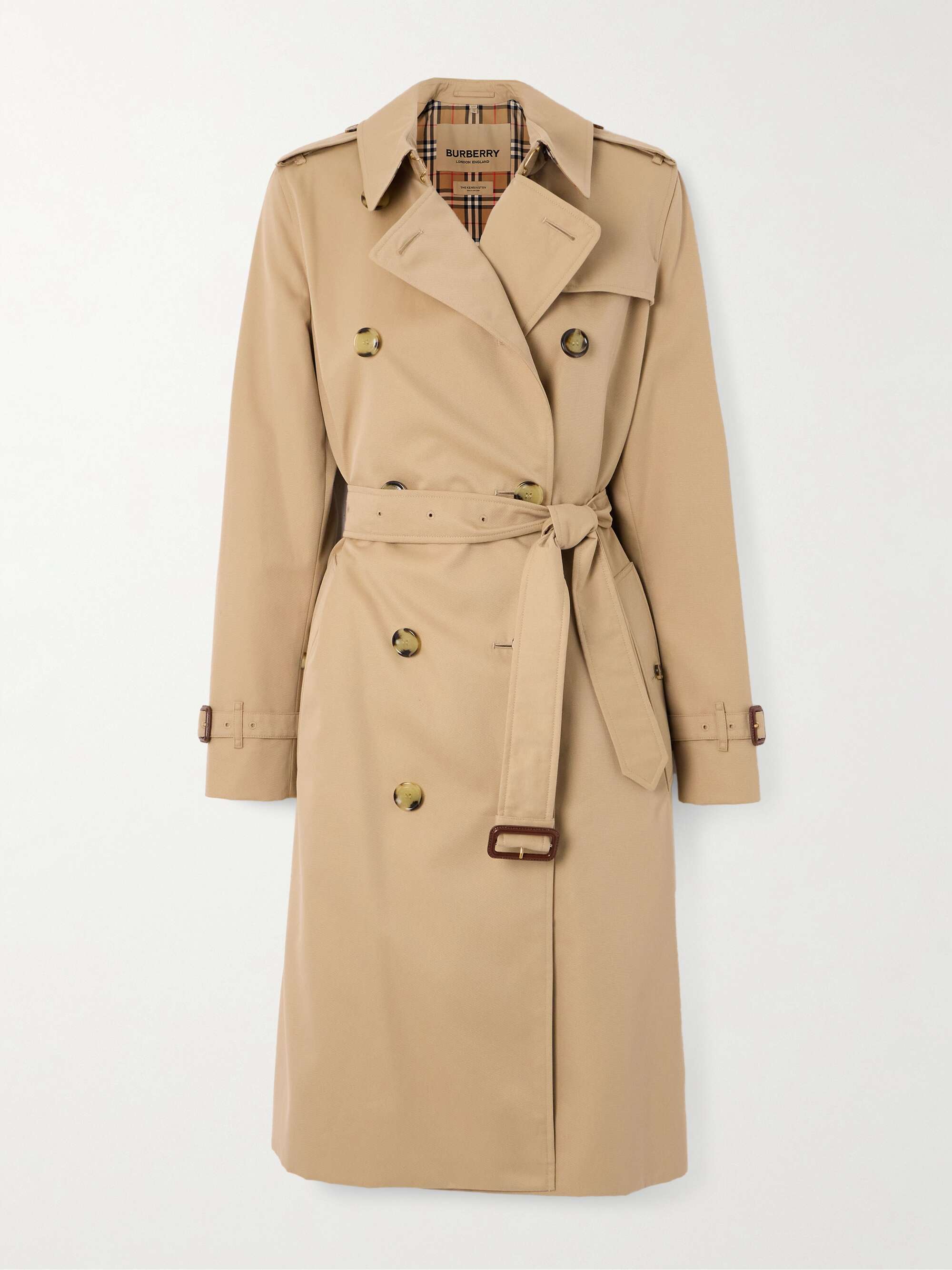 BURBERRY Kensington Long organic cotton-gabardine trench coat