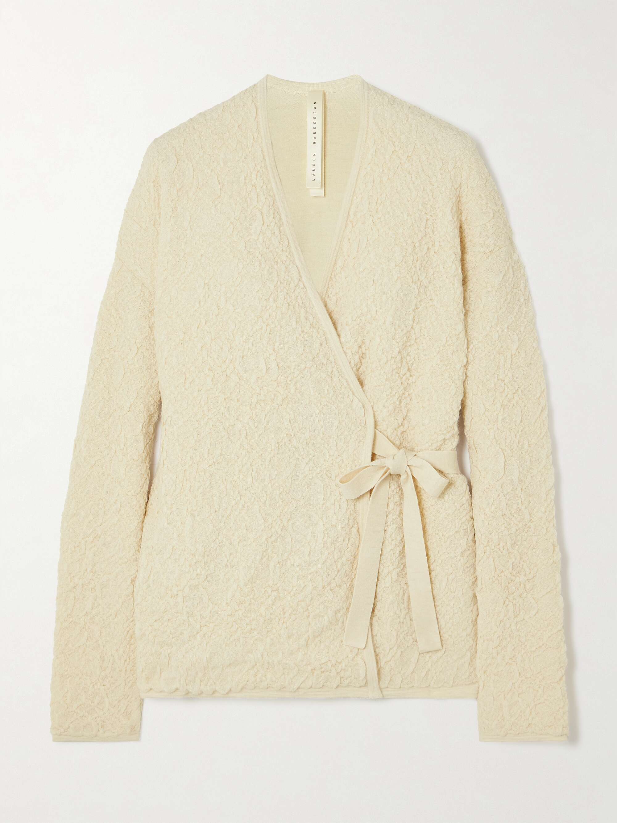 LAUREN MANOOGIAN + NET SUSTAIN alpaca-blend wrap cardigan | NET-A