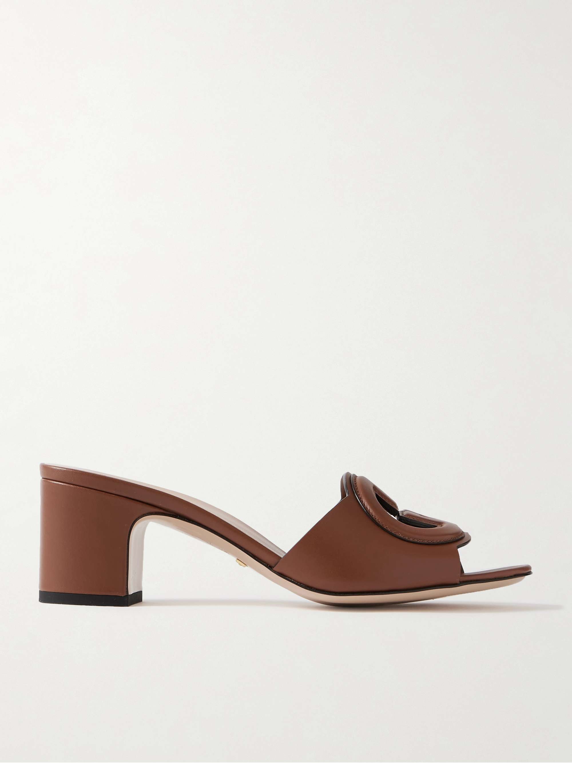 GUCCI Cutout leather mules | NET-A-PORTER