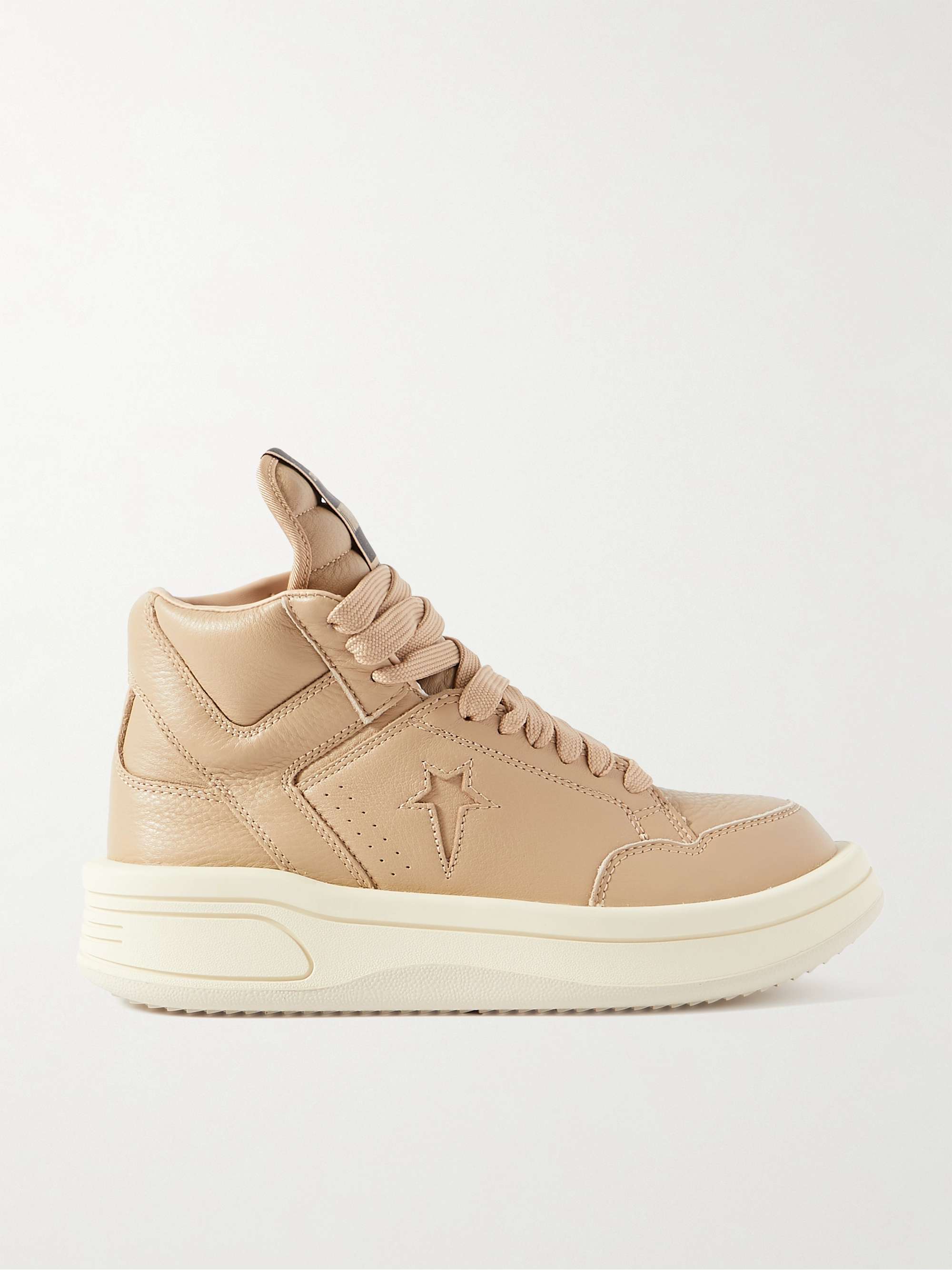 RICK OWENS + Converse Turbowpn leather high-top sneakers | NET-A