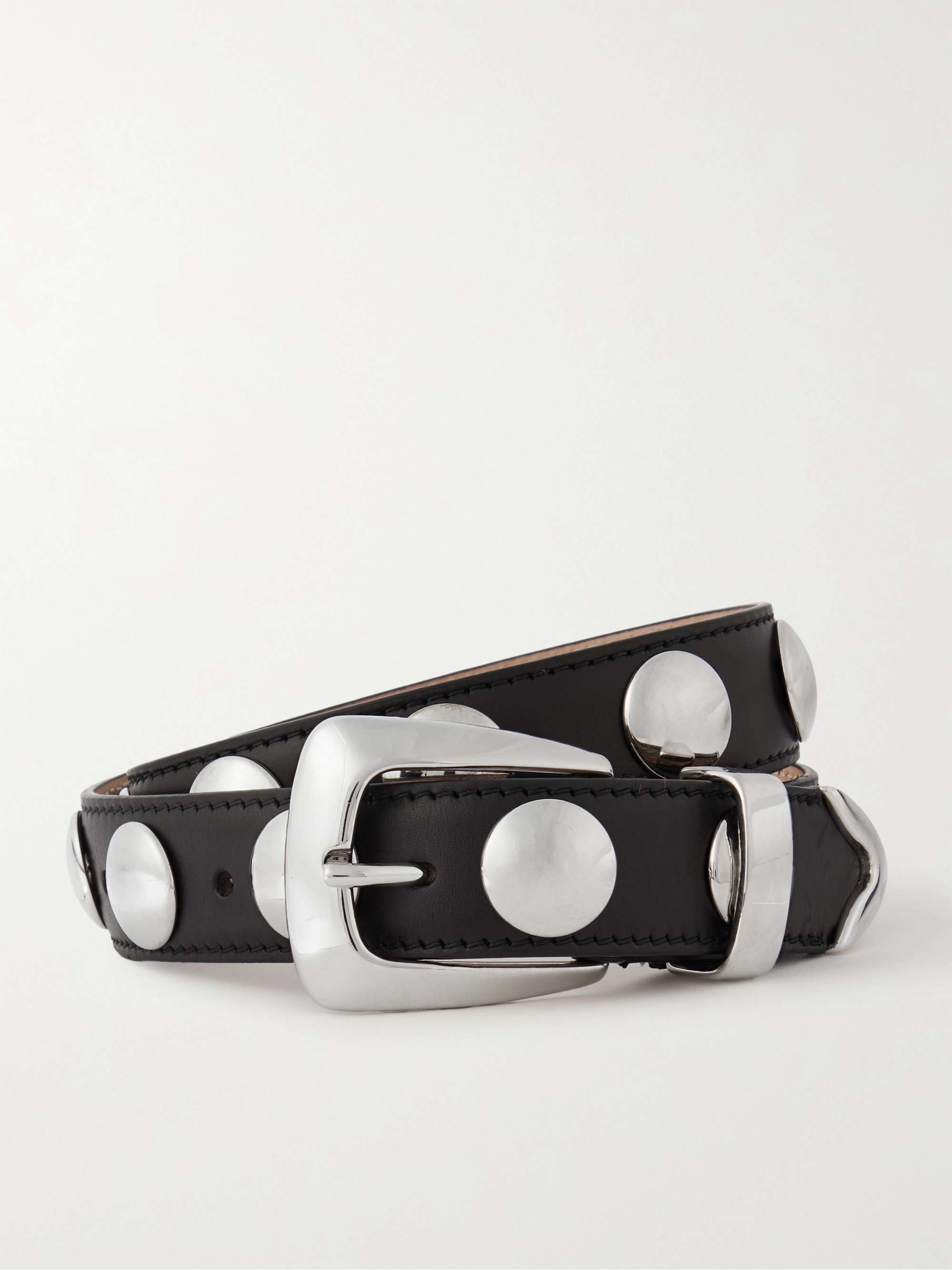 KHAITE The Benny studded leather belt | NET-A-PORTER
