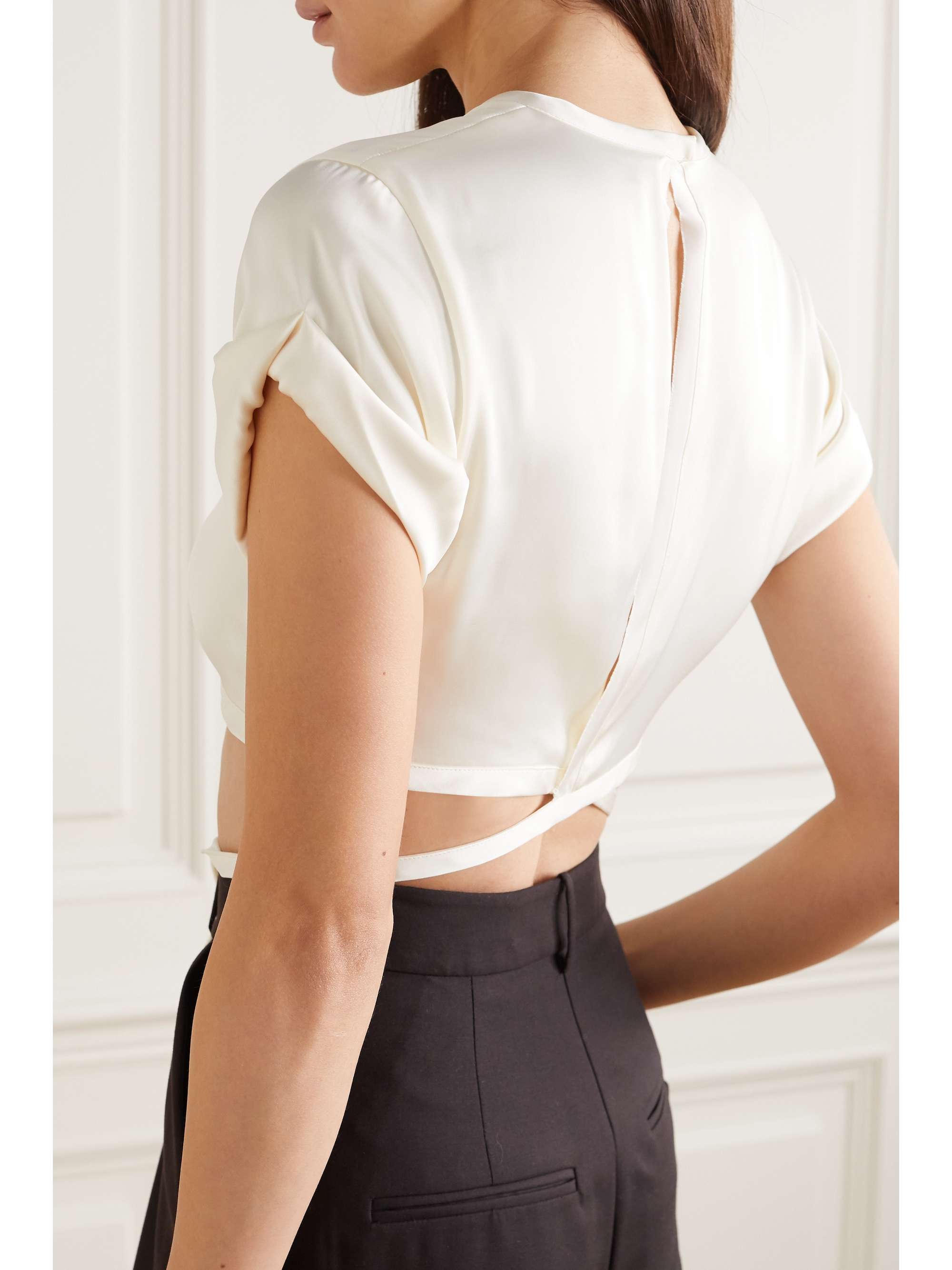 ORSEUND IRIS Le Club cropped satin top | NET-A-PORTER