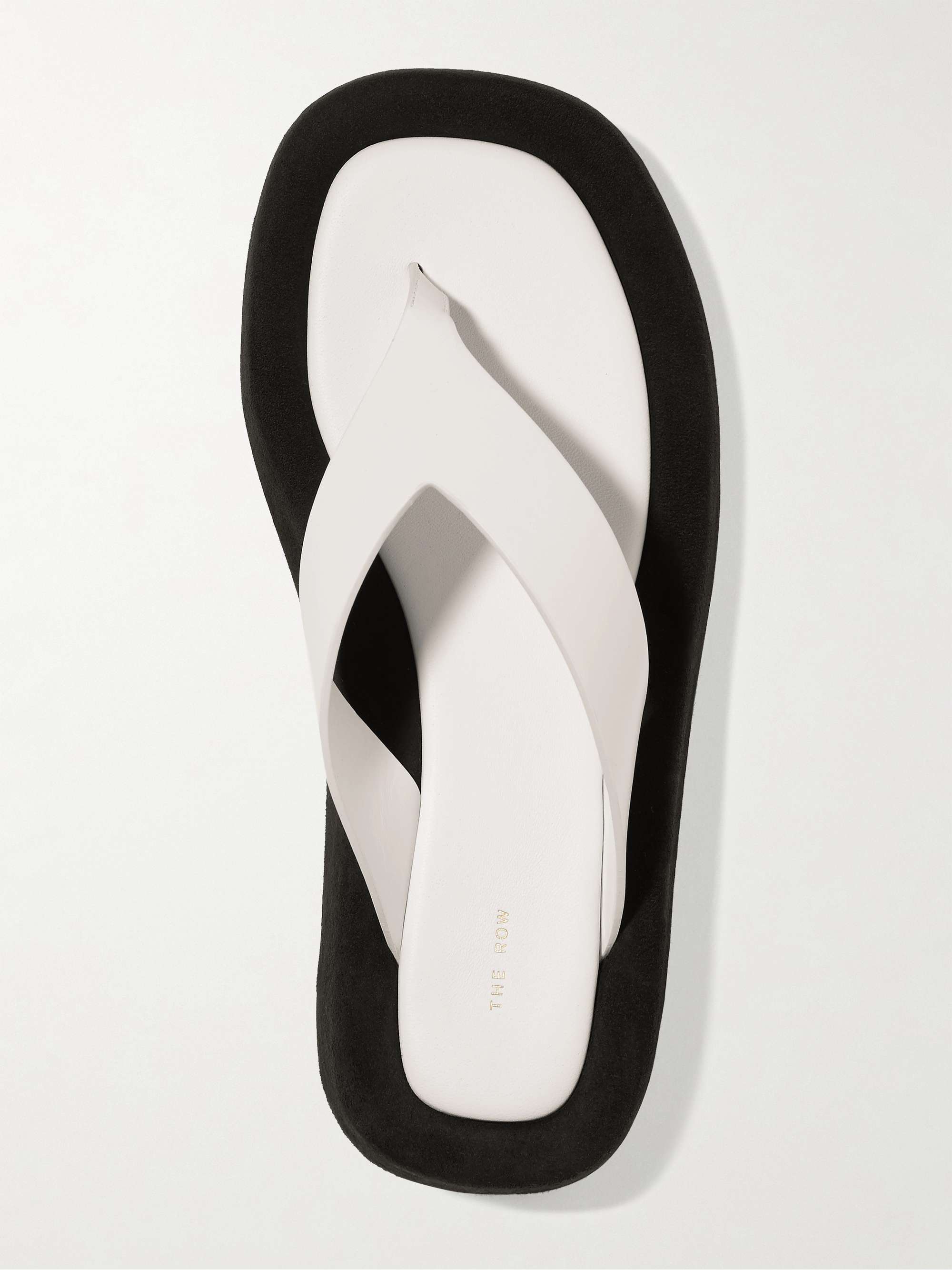 THE ROW Ginza two-tone leather and suede platform flip flops | NET