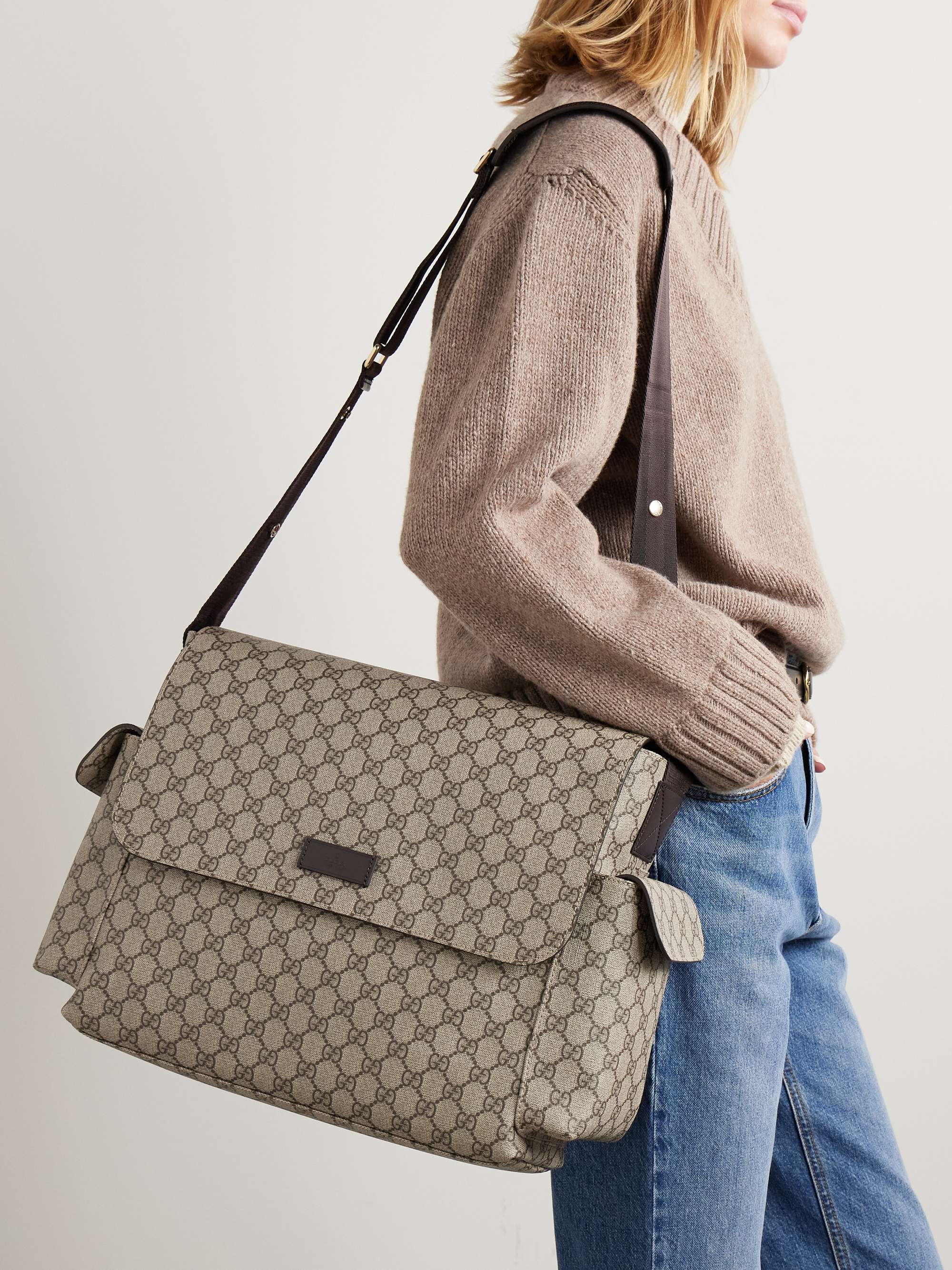 GUCCI Ophidia printed coated-canvas diaper bag | NET-A-PORTER