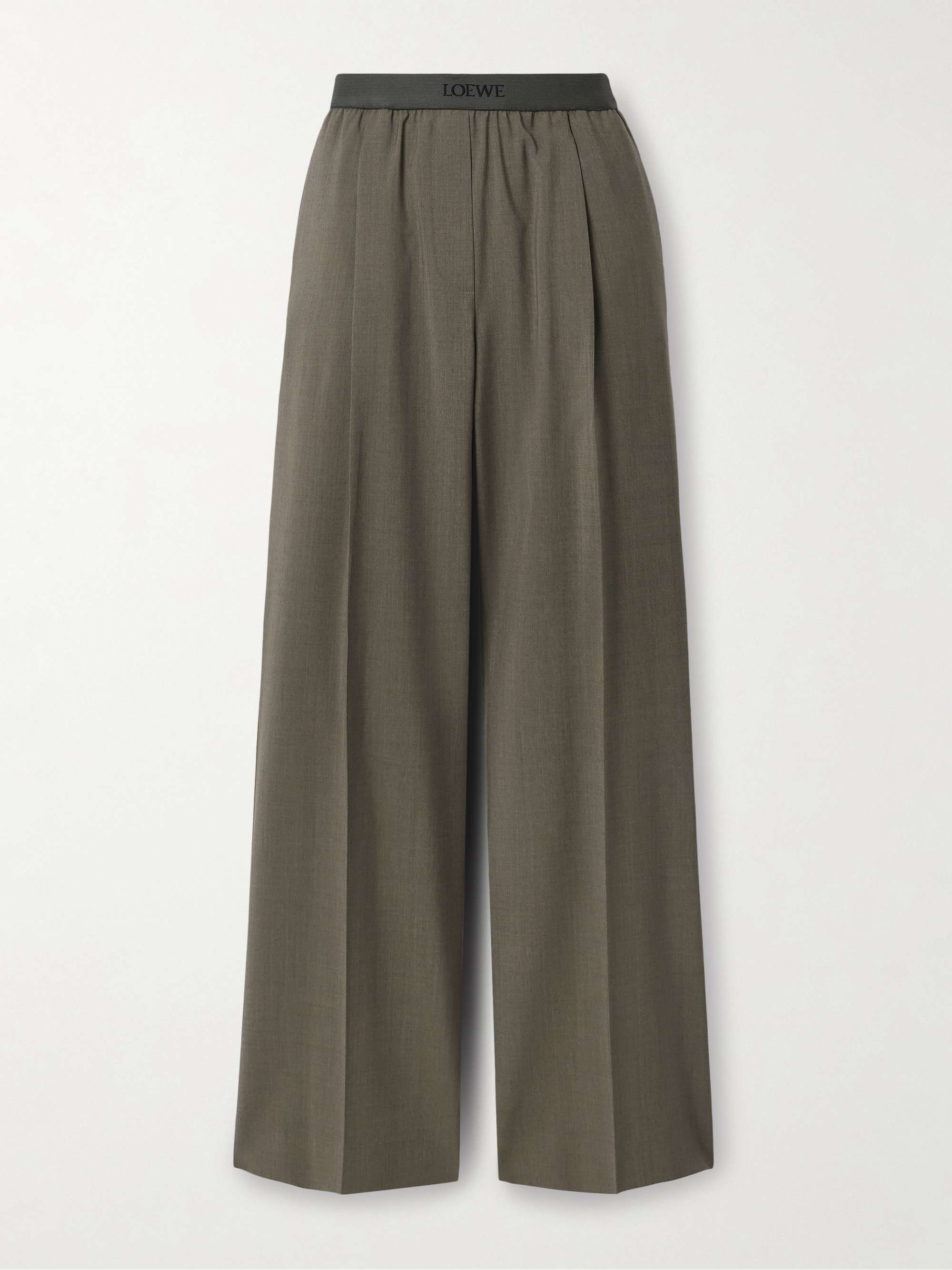 LOEWE Pleated wool straight-leg pants | NET-A-PORTER