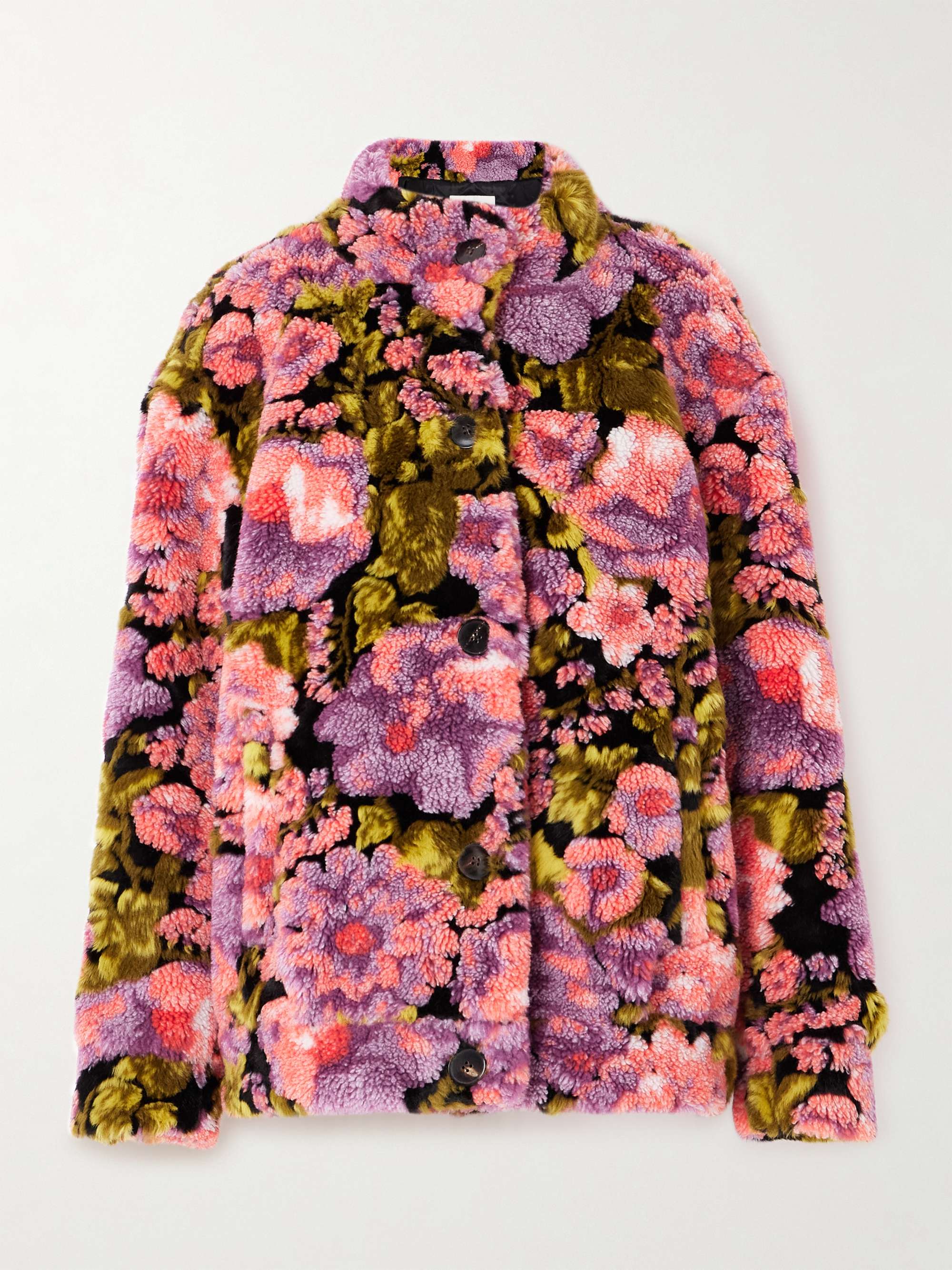 DRIES VAN NOTEN Floral-print fleece jacket | NET-A-PORTER