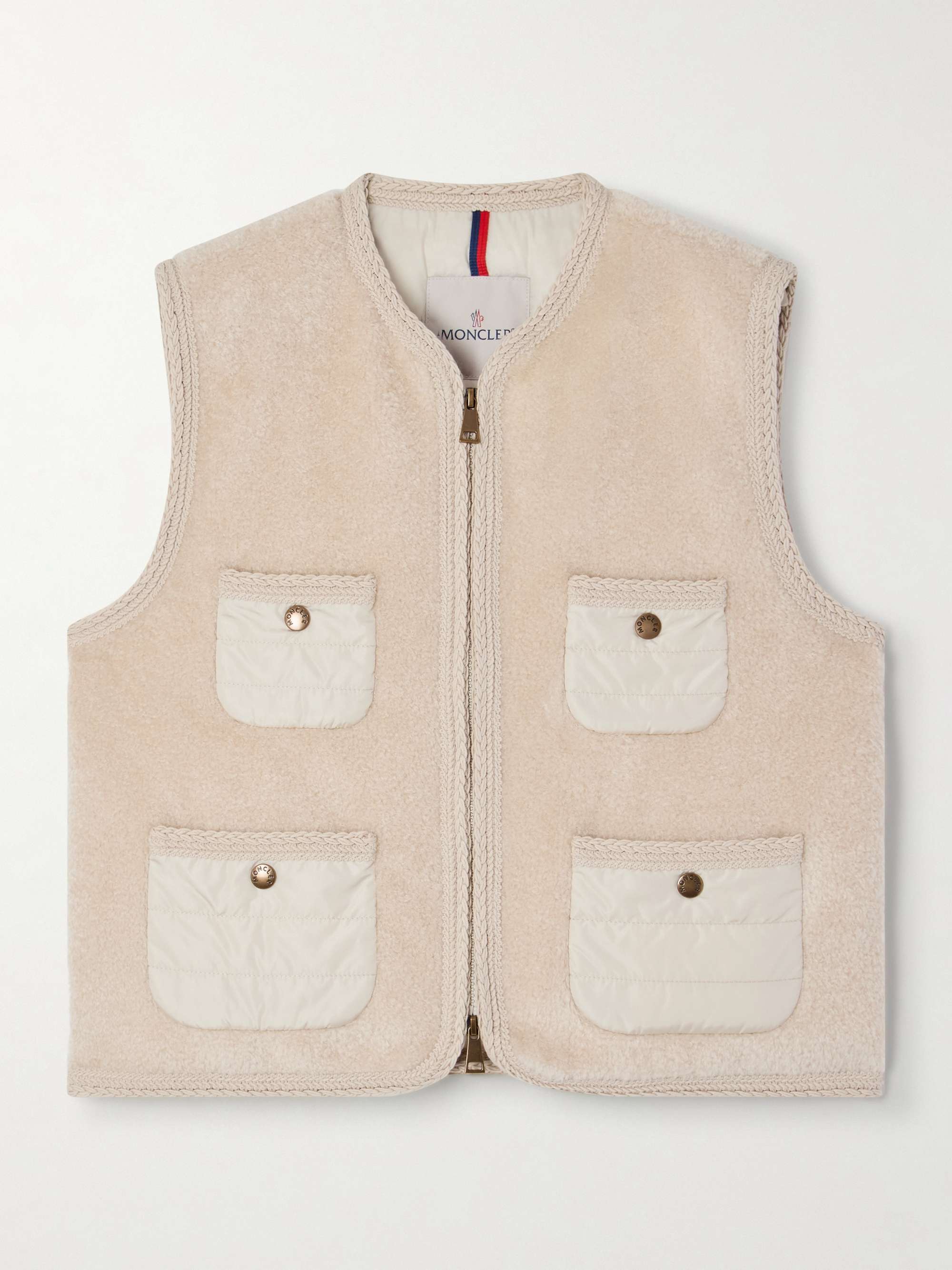 MONCLER Mimosas shell-trimmed fleece down vest | NET-A-PORTER