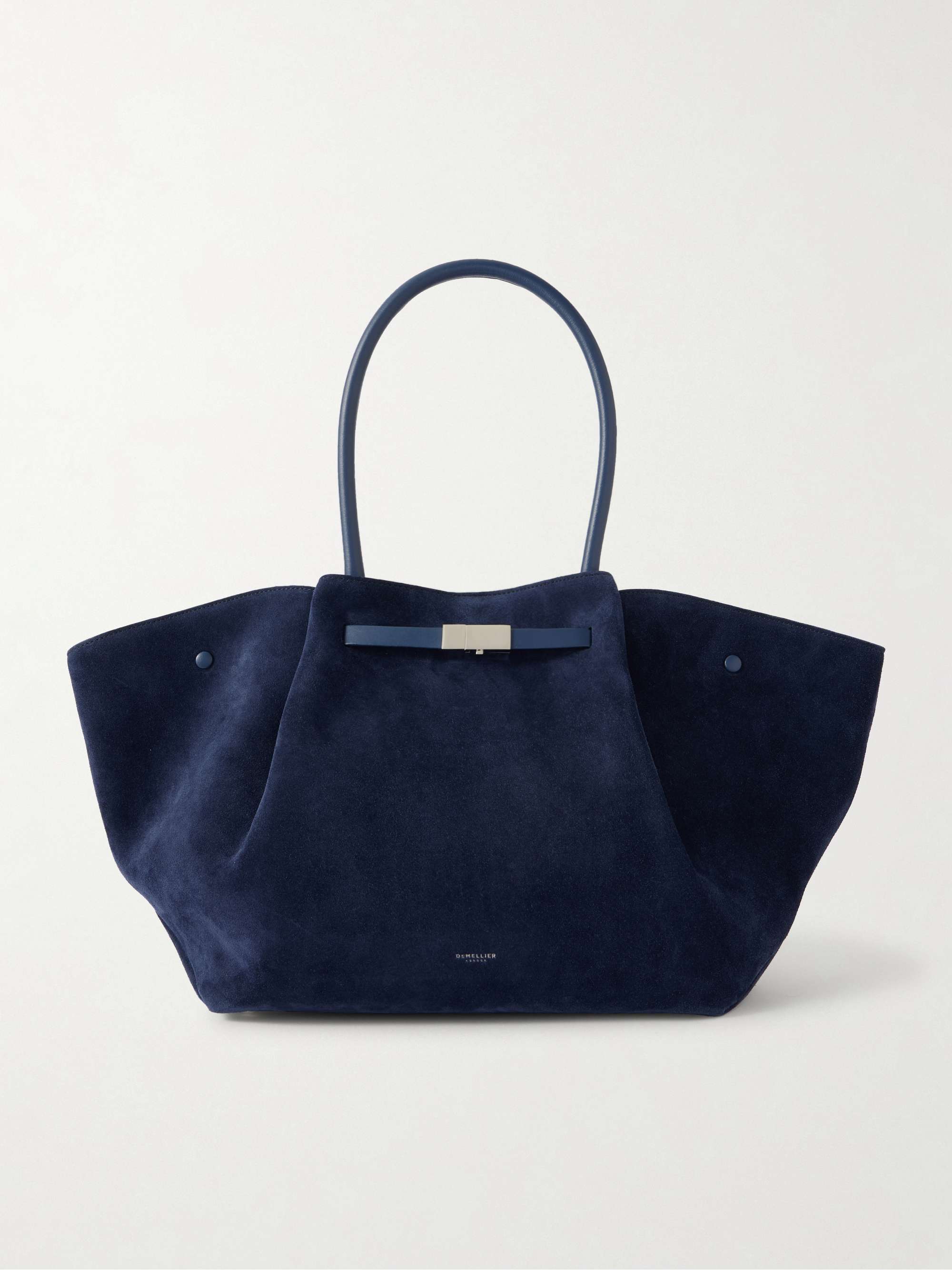 DEMELLIER New York large leather-trimmed suede tote | NET-A-PORTER
