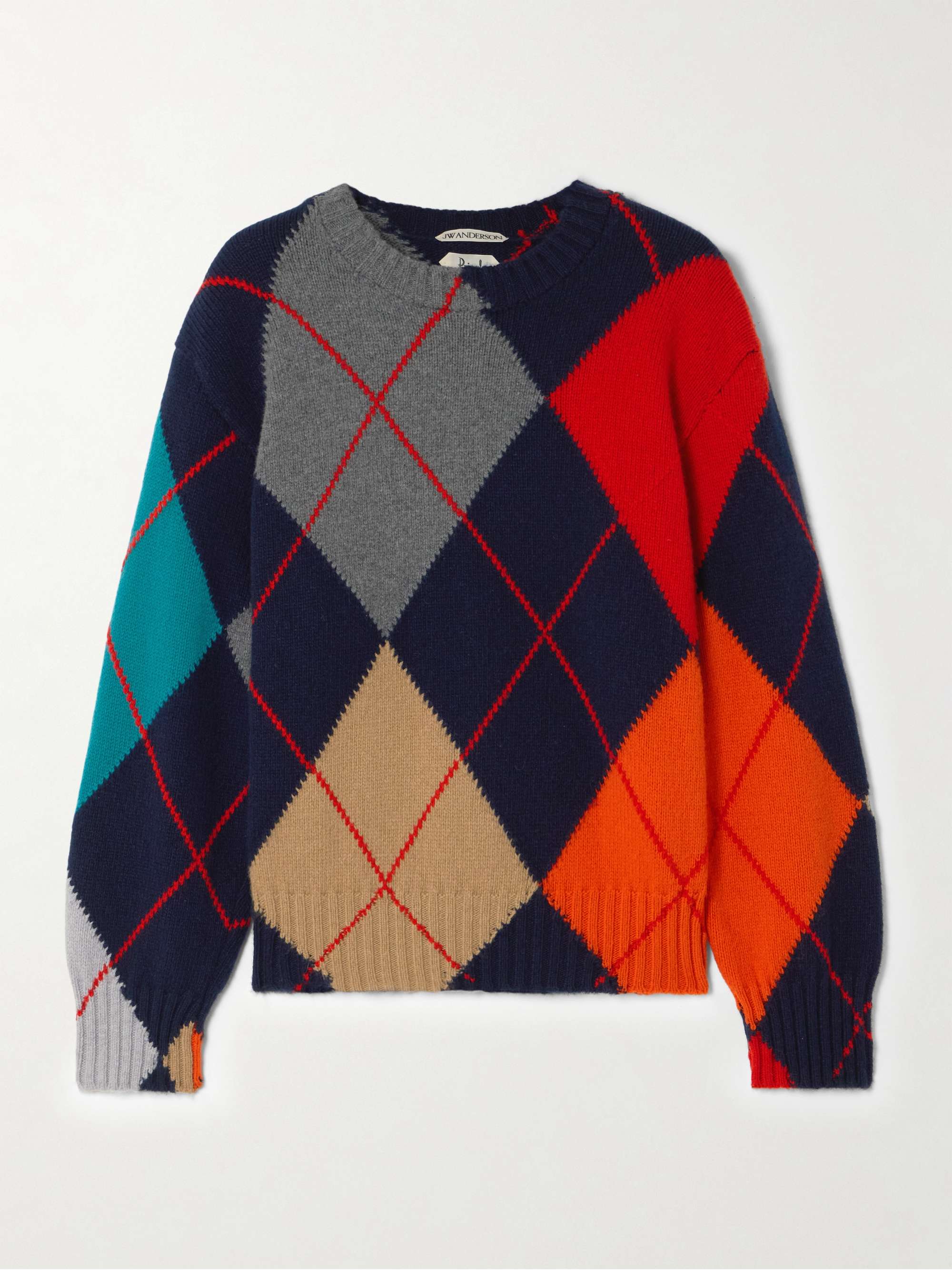 JW ANDERSON + Pringle argyle wool sweater | NET-A-PORTER