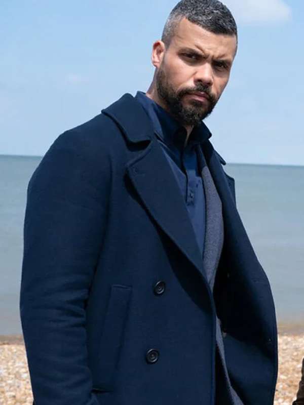 Mike McGuire Whitstable Pearl Blue Wool Coat - New American Jackets