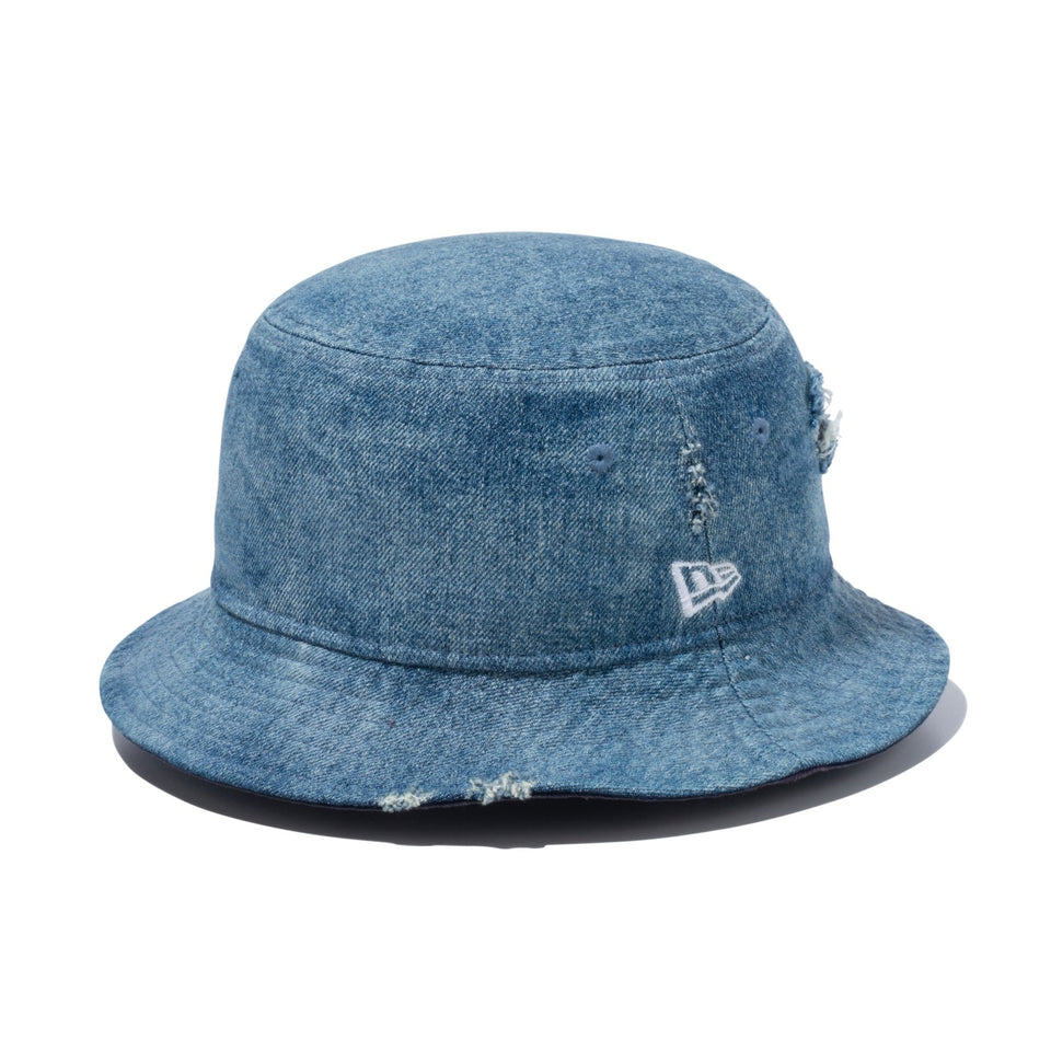バケット01 Damaged Denim ベーシック ウォッシュドデニム