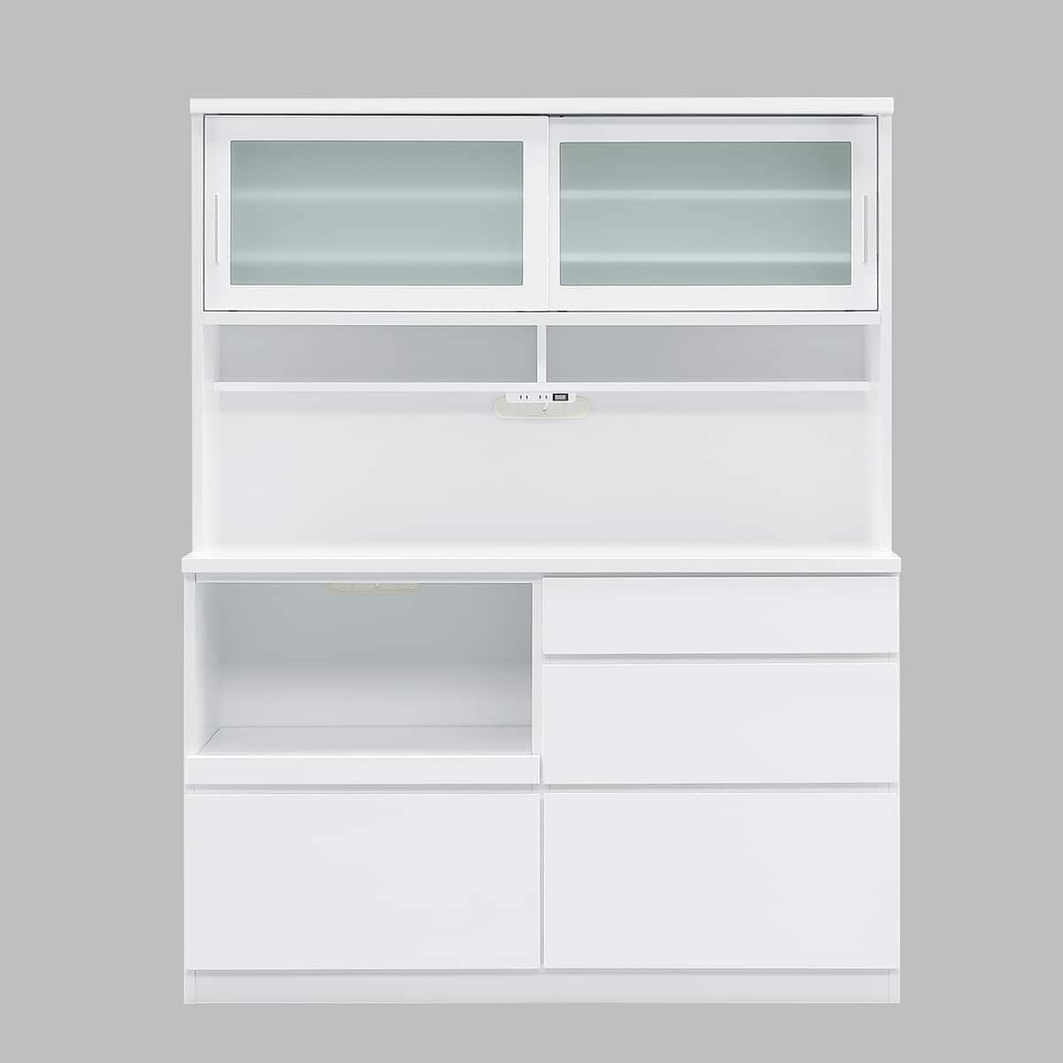 鏡面仕様のキッチンボード 引戸タイプ (幅140cm WH) | ニトリネット