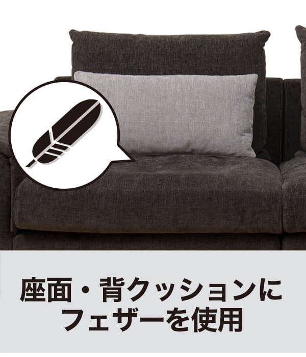 2人掛けセパレートソファ 収納テーブル付き 布張りタイプ (LB04 GY
