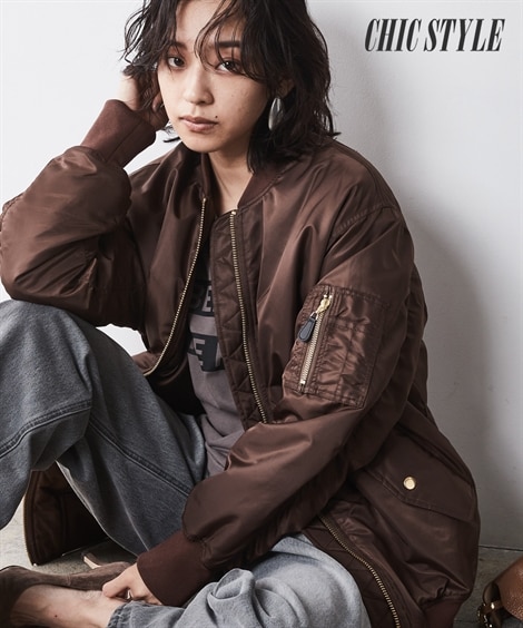 MA‐1ロングブルゾン＜大きいサイズ有＞シックスタイル 通販【ニッセン】