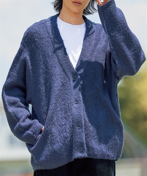 る*い様 【美品】MAATEE&SONS カシミヤシャギーカーディガン ブラック