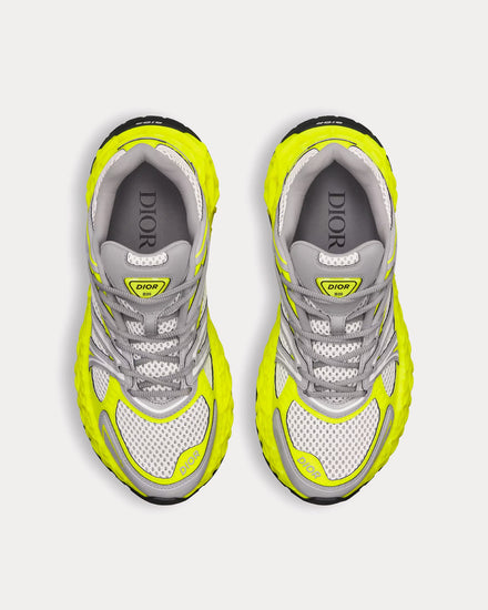 Dior Men's B35 NXXT Mesh Neon Yellow / Light Grey Low Top Sneakers
