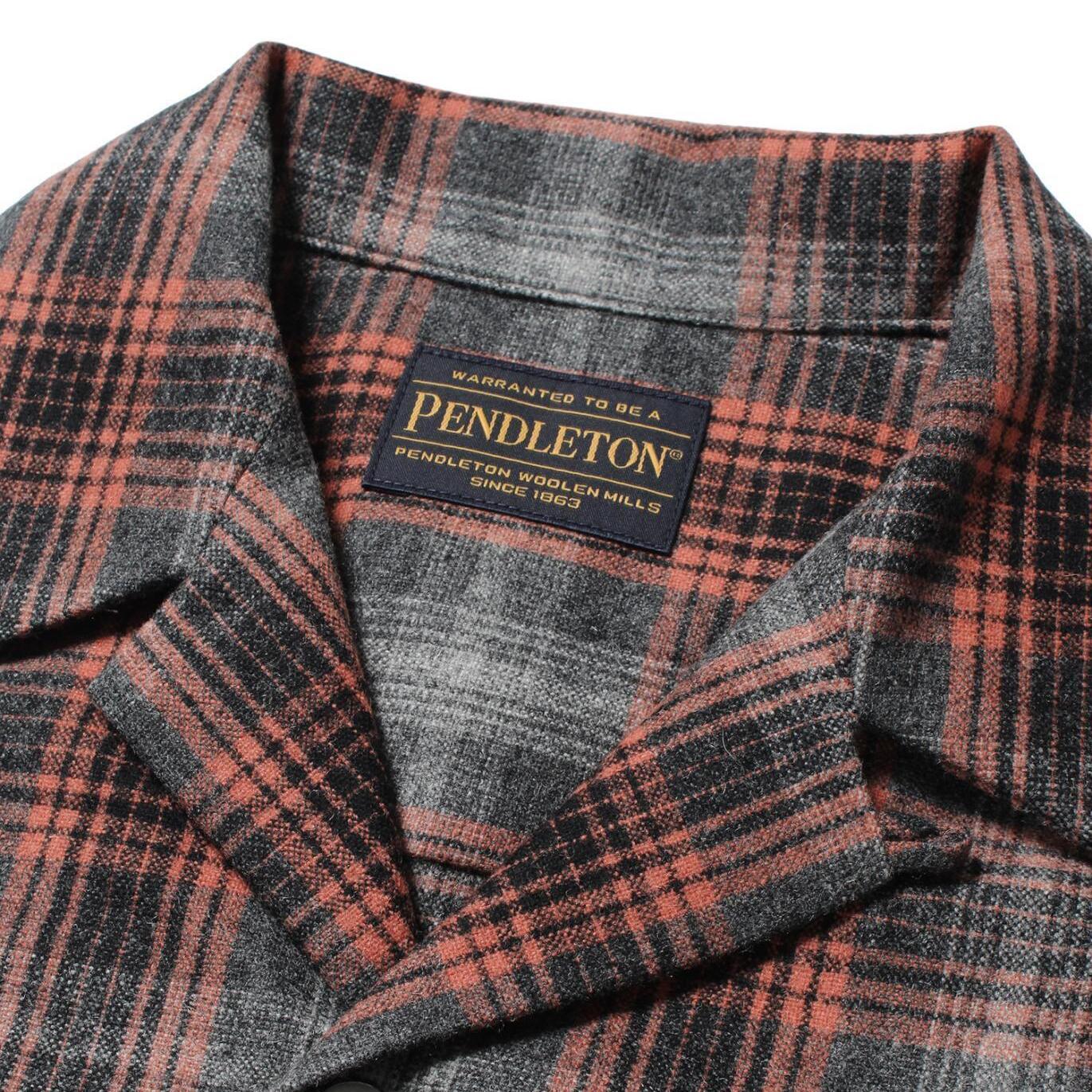 PENDLETON / WOOL OMBRE CHECK OPEN COLLAR SHIRT ペンドルトン ダブル