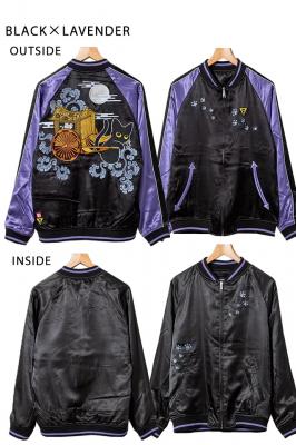 ラミ＆アール 花車豪華総刺繍リバーシブルスカジャン LIN AL-75612 黒