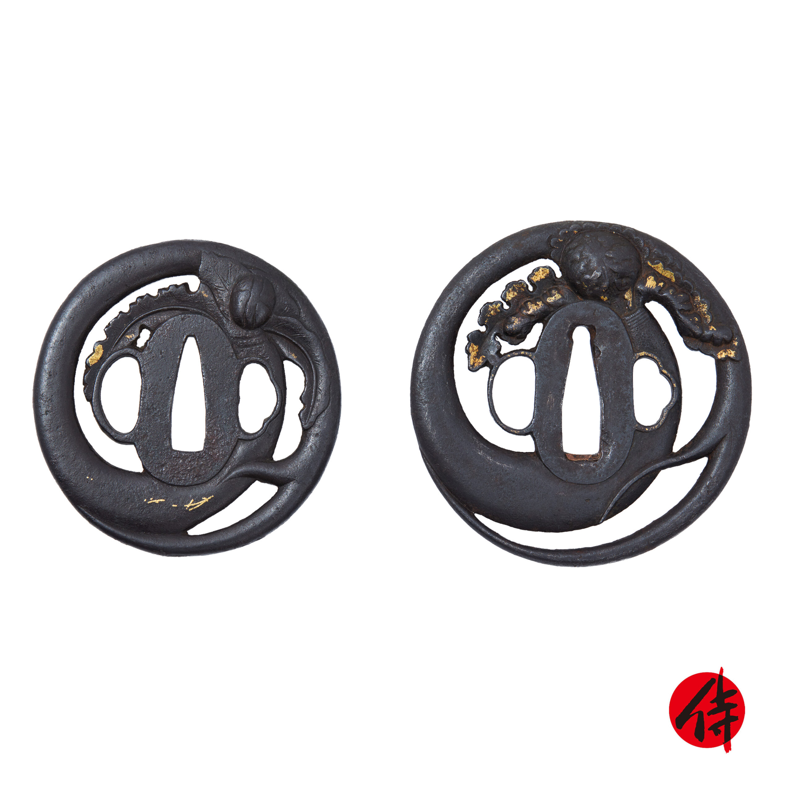 Edo period antique Daikon Zu Tsuba for Samurai Sword (T-780