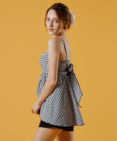 2025年新作】かわいいWEB限定 ペプラムチェック3点セット水着【Beach