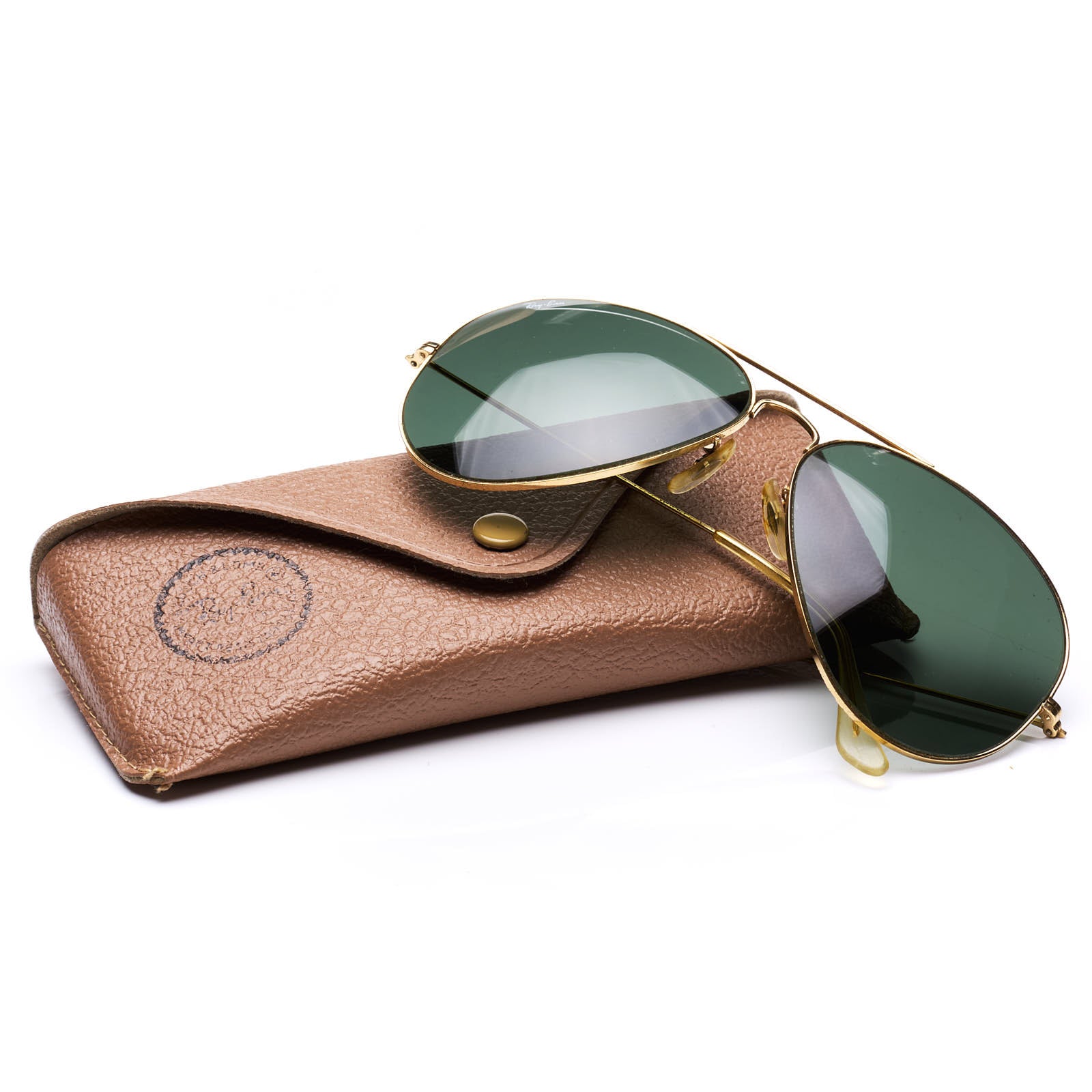 Vintage B&L RAY BAN Aviator Large Metal Gold Plated Frame Sunglasses 6