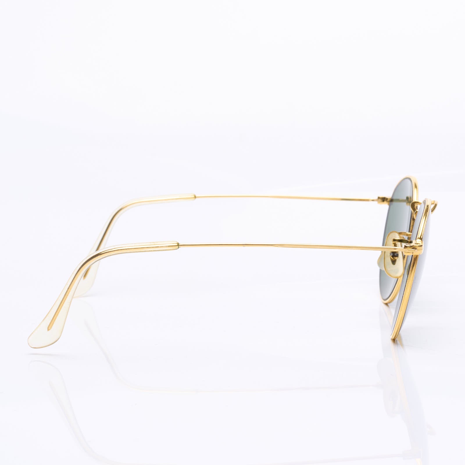 Vintage B&L RAY BAN U.S.A. Round Metal Gold Frame Sunglasses 51/21 W15