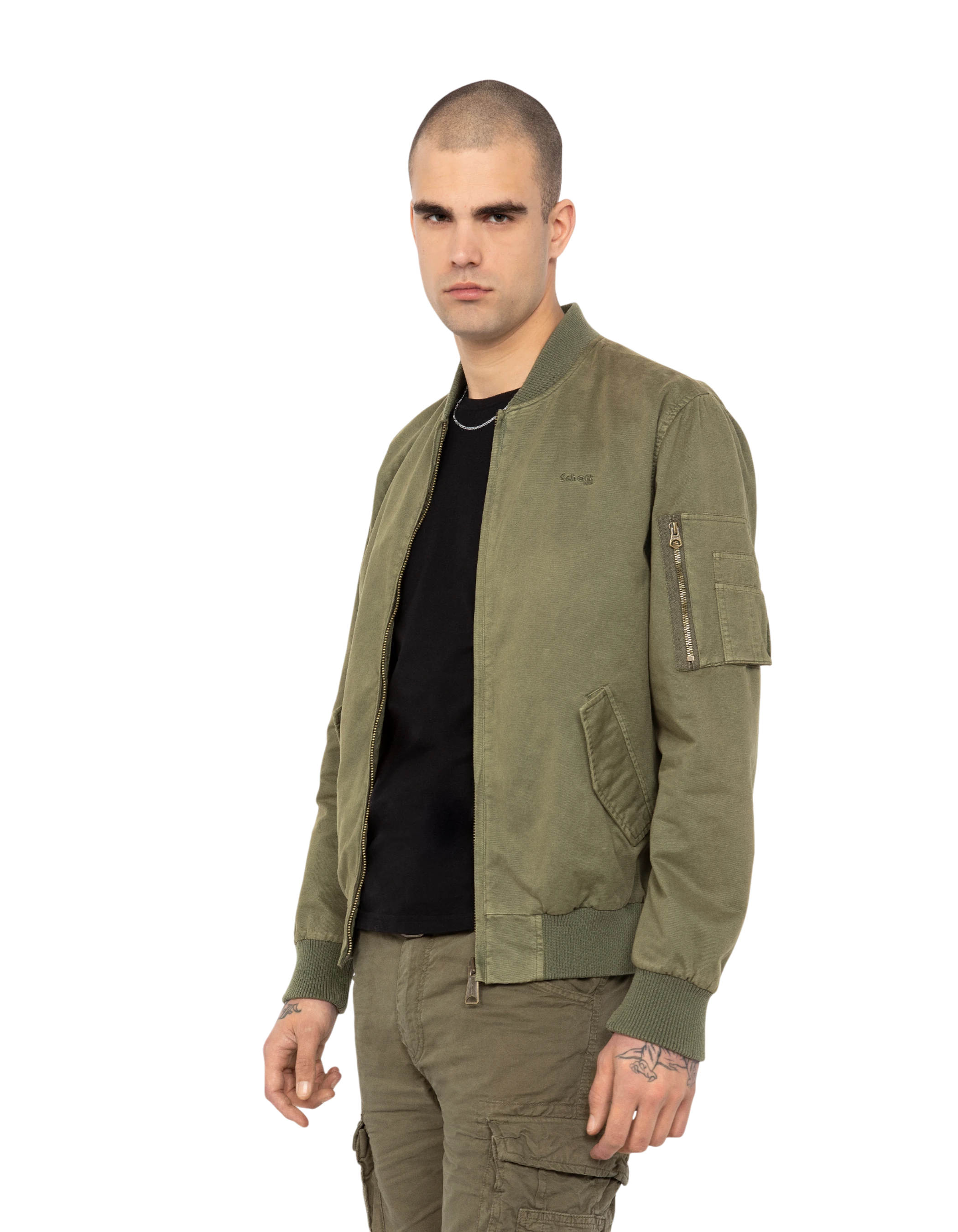 Bomber ma -1 khaki, washed cotton - arcata | Schott NYC®