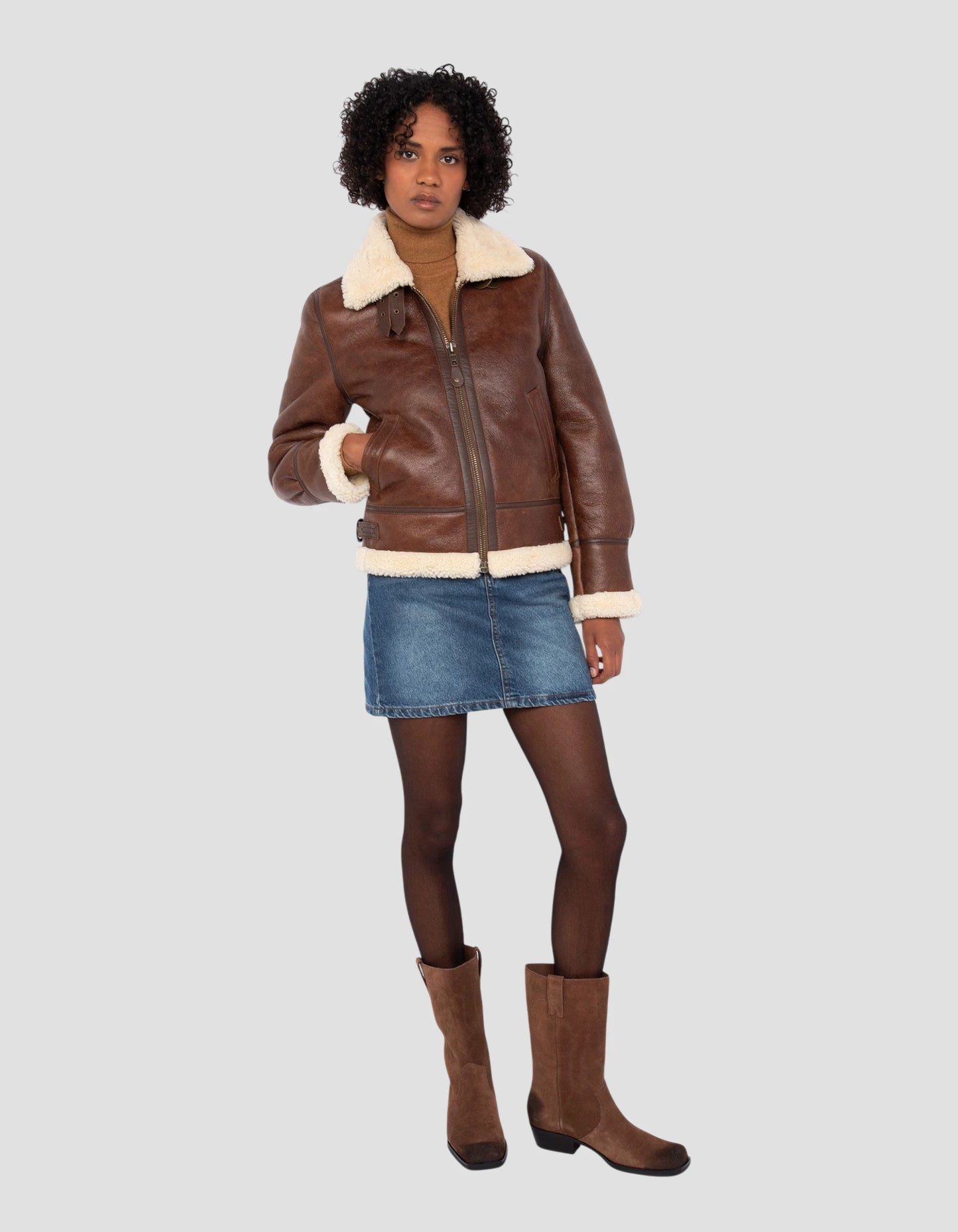 Bombardier B -3 Moka jacket, sheep leather - LCW1257 | Schott NYC®