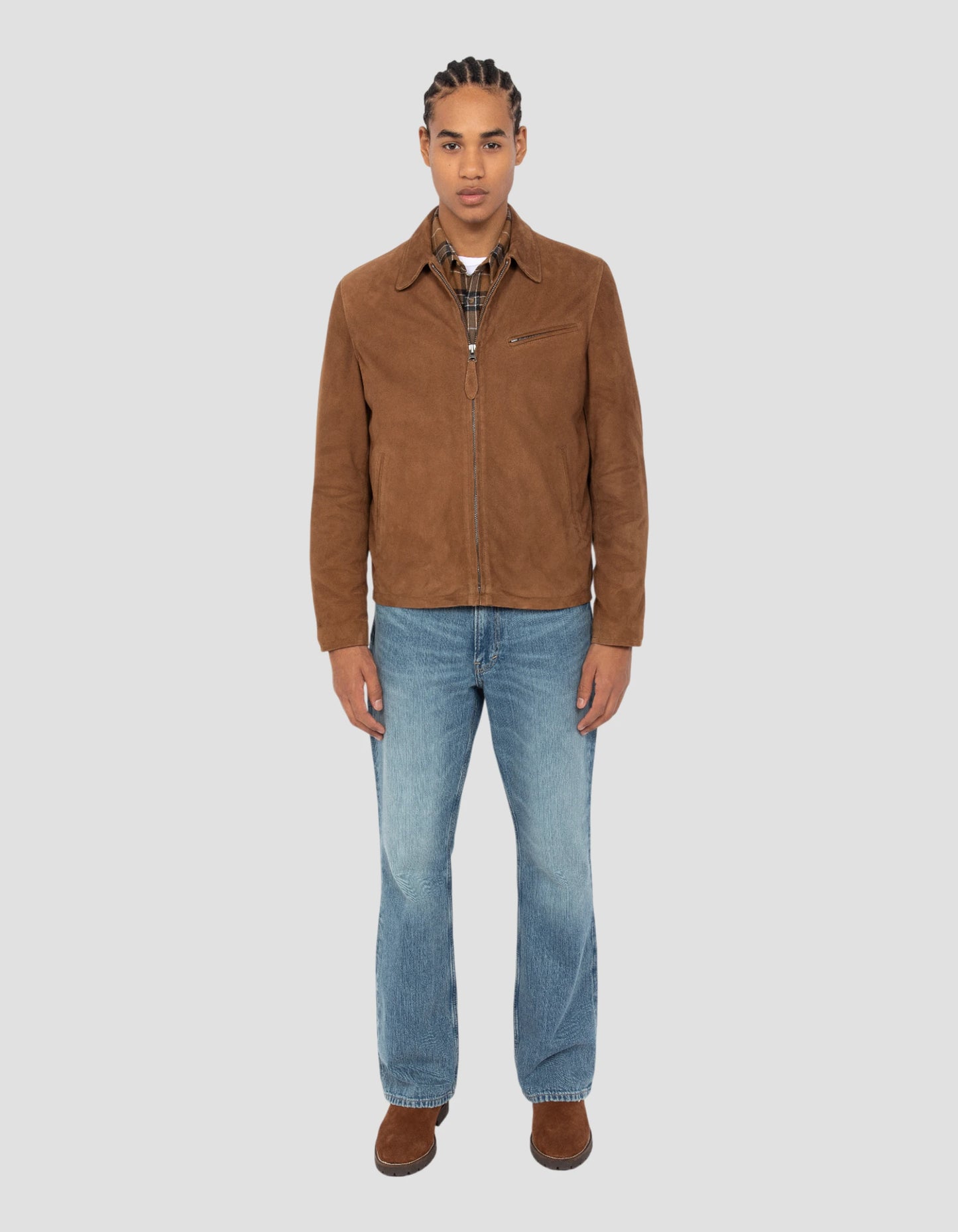 Rust suede worker jacket, goat suede - LCWORK | Schott NYC®