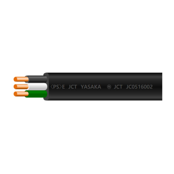 カラーVVF 3C X 2.0mm 黒 Gライン(黒・白・緑) 100m巻: 電線・ケーブル
