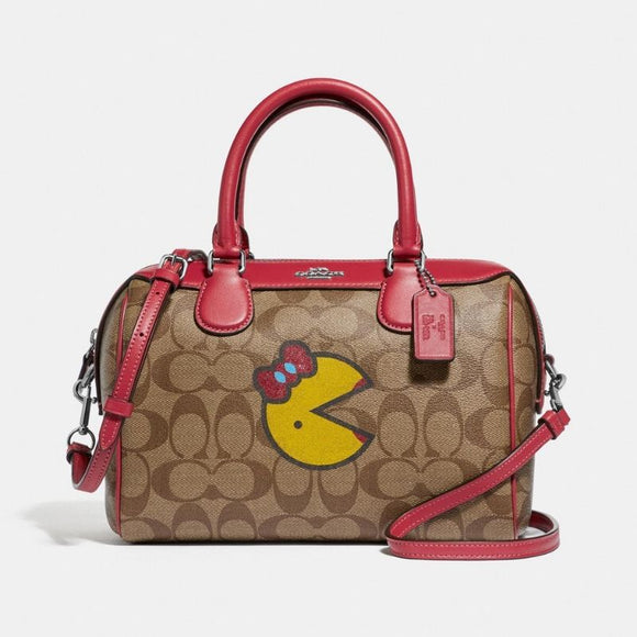 Mini Bennett Satchel in Signature Canvas with Ms. PacMan - Seven