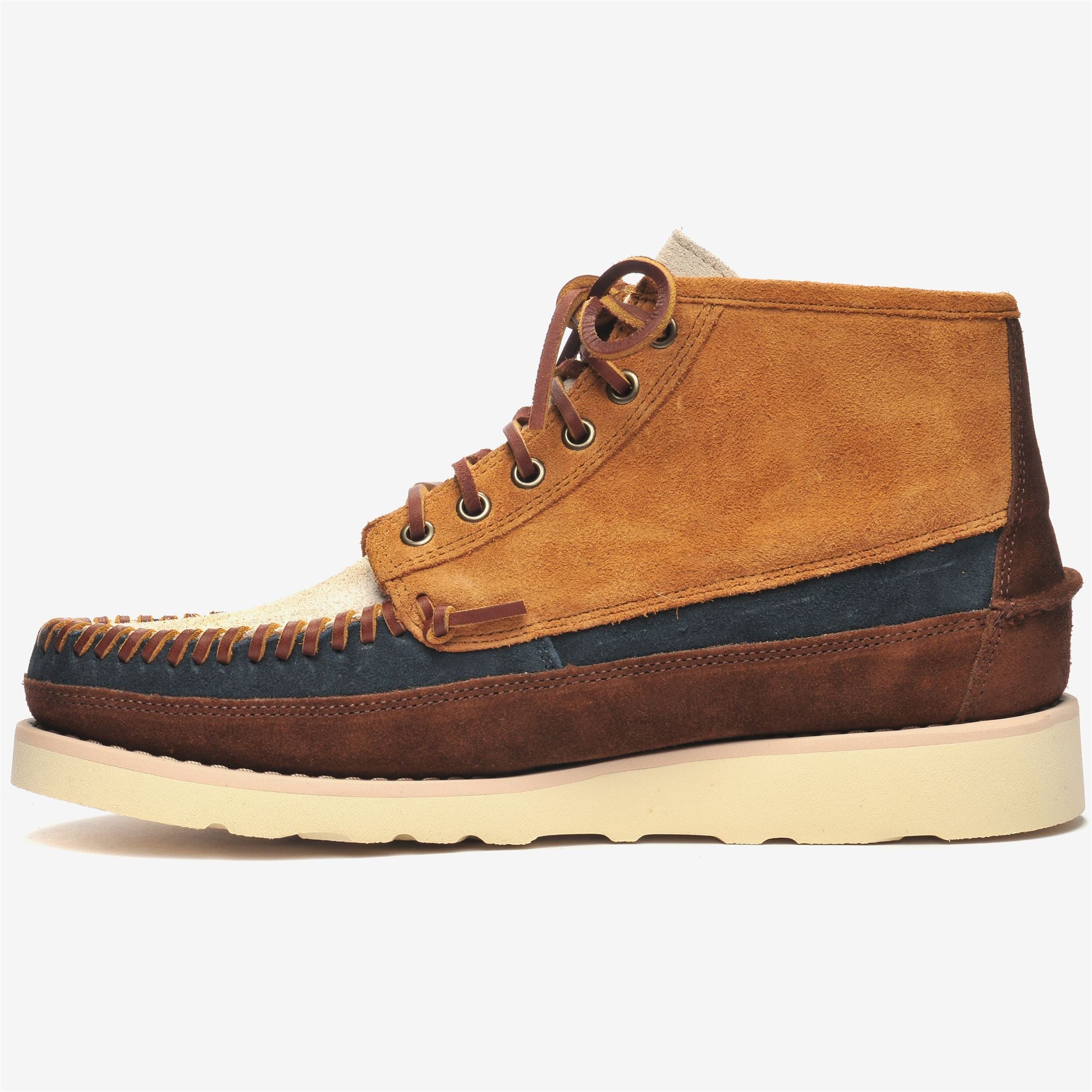 Moc Man Cayuga Mid Mid Cut TAN-PAPYRUS-NAVY-DKBROWN