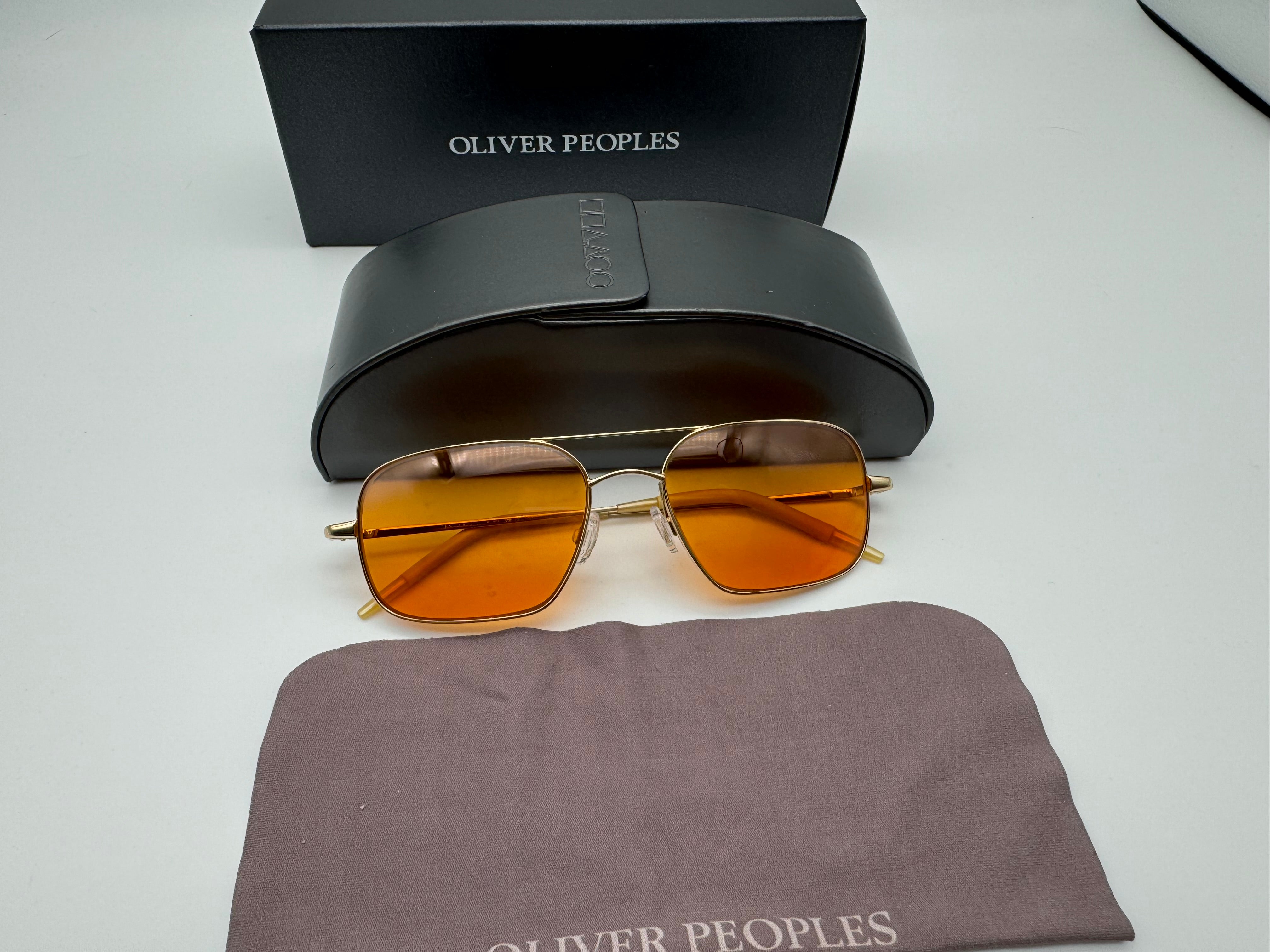 Oliver Peoples Victory 55 Gold VFX Cognac Burn Notice Michael