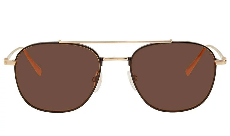 SALVATORE FERRAGAMO 54mm Navigator Brown Gold Black Sunglasses