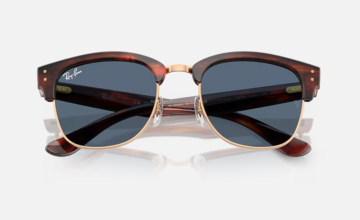Ray-Ban Clubmaster Reverse 51mm Stripped Havana on Rose Gold