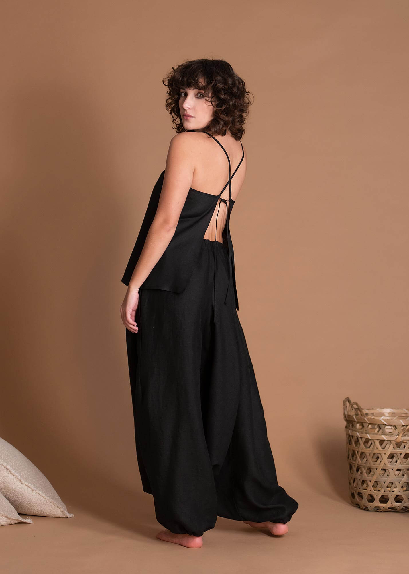 Lightweight Linen Aladdin Pants, Summer Linen Skirts & Pants