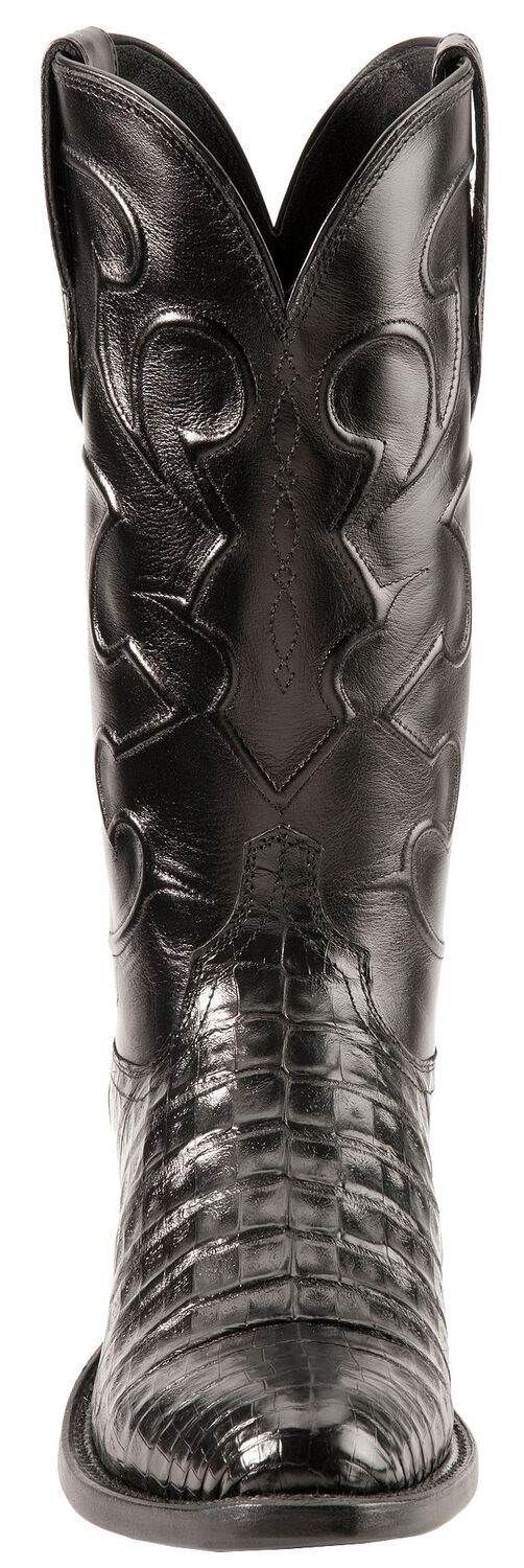 Lucchese Men's 1883 Exotic Caiman Belly Tall Western Boots - Round