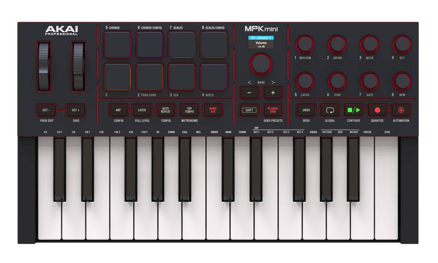 店頭展示機有】AKAI MPK mini Ⅳ_リーズナブル・多機能なミニサイズ25